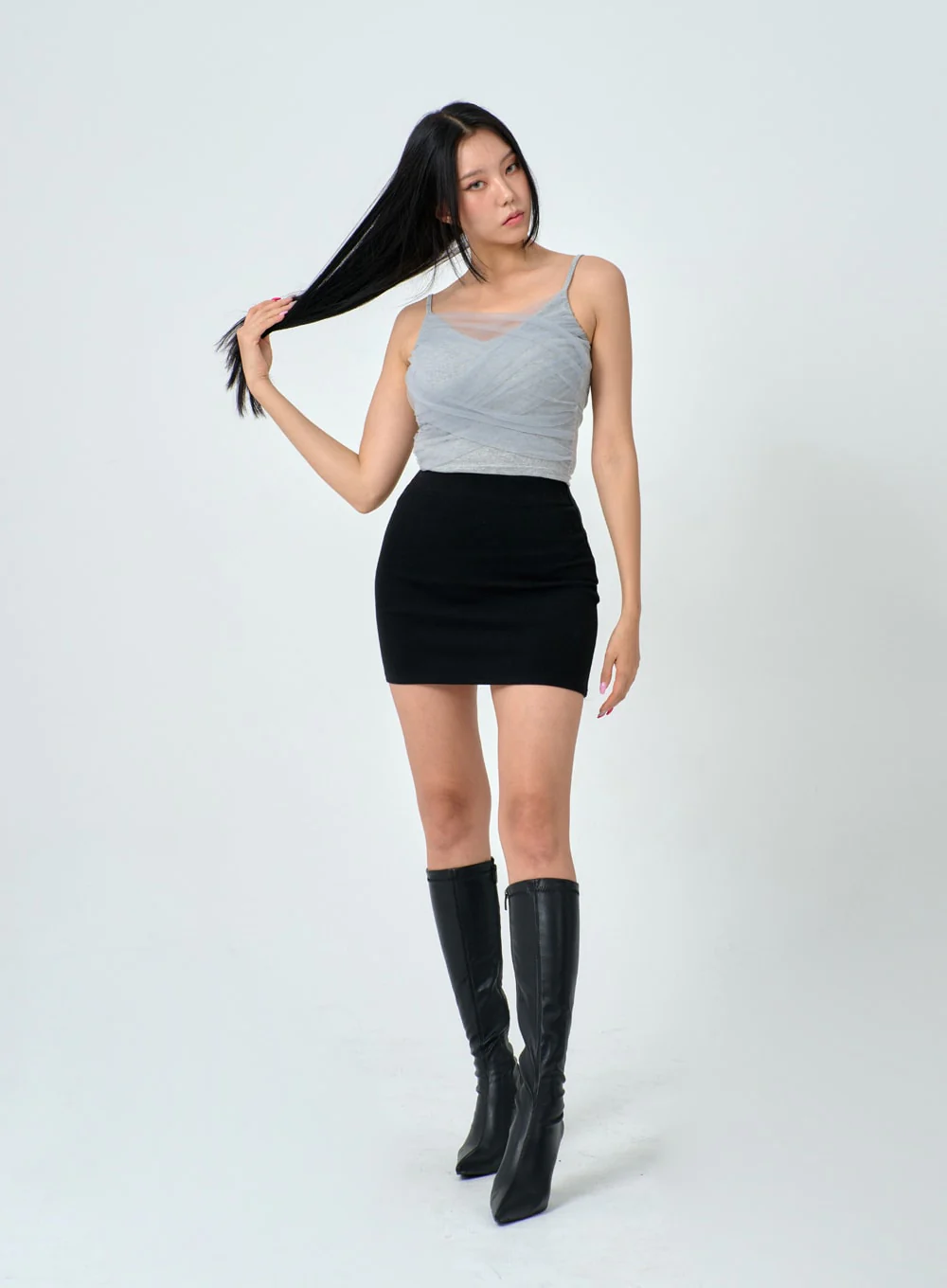 Mesh Detail Crop Sleeveless Top IN25 - Image 8