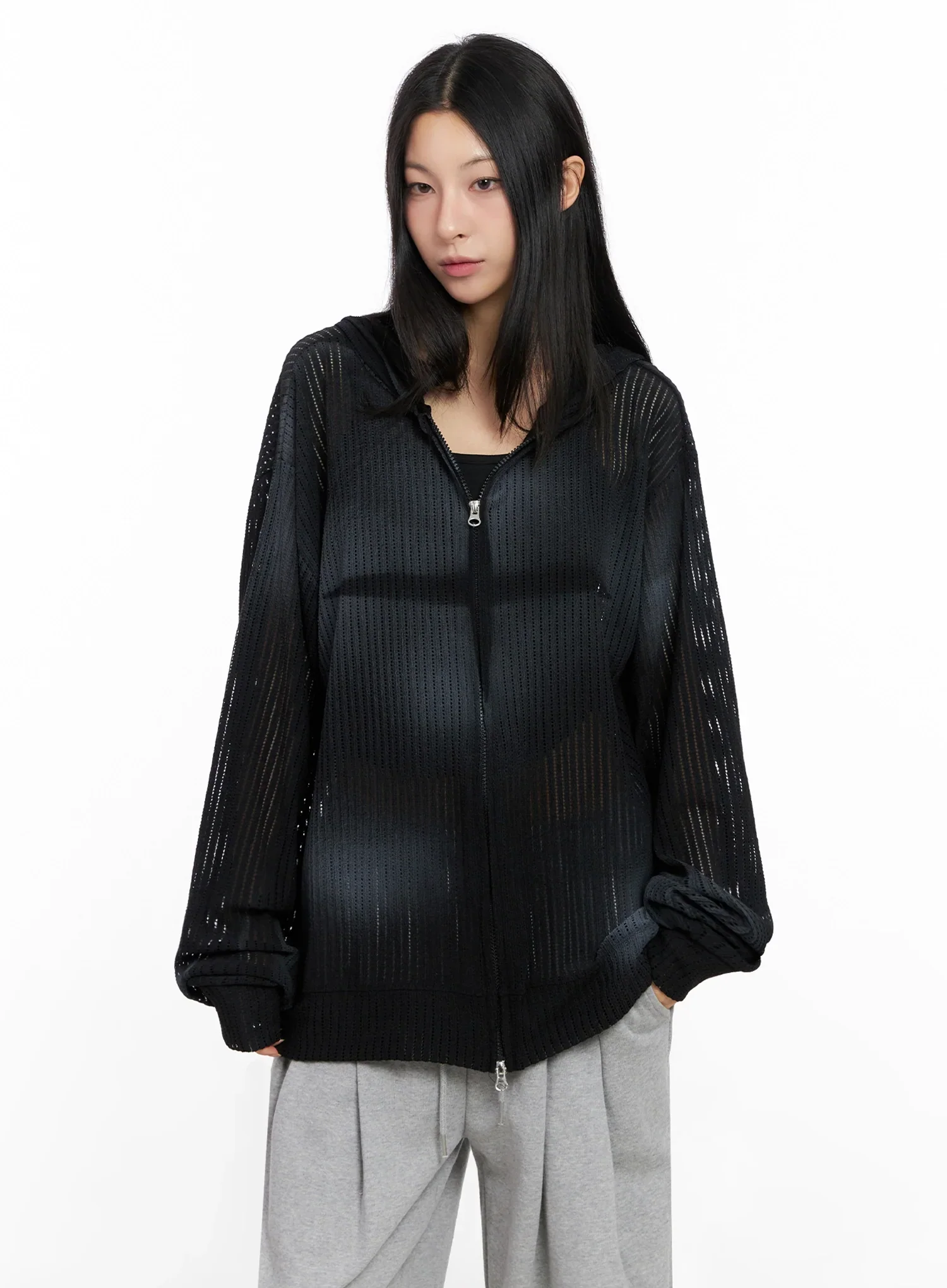 Mesh Gradient Zip-Up Hoodie IG508 - Image 11