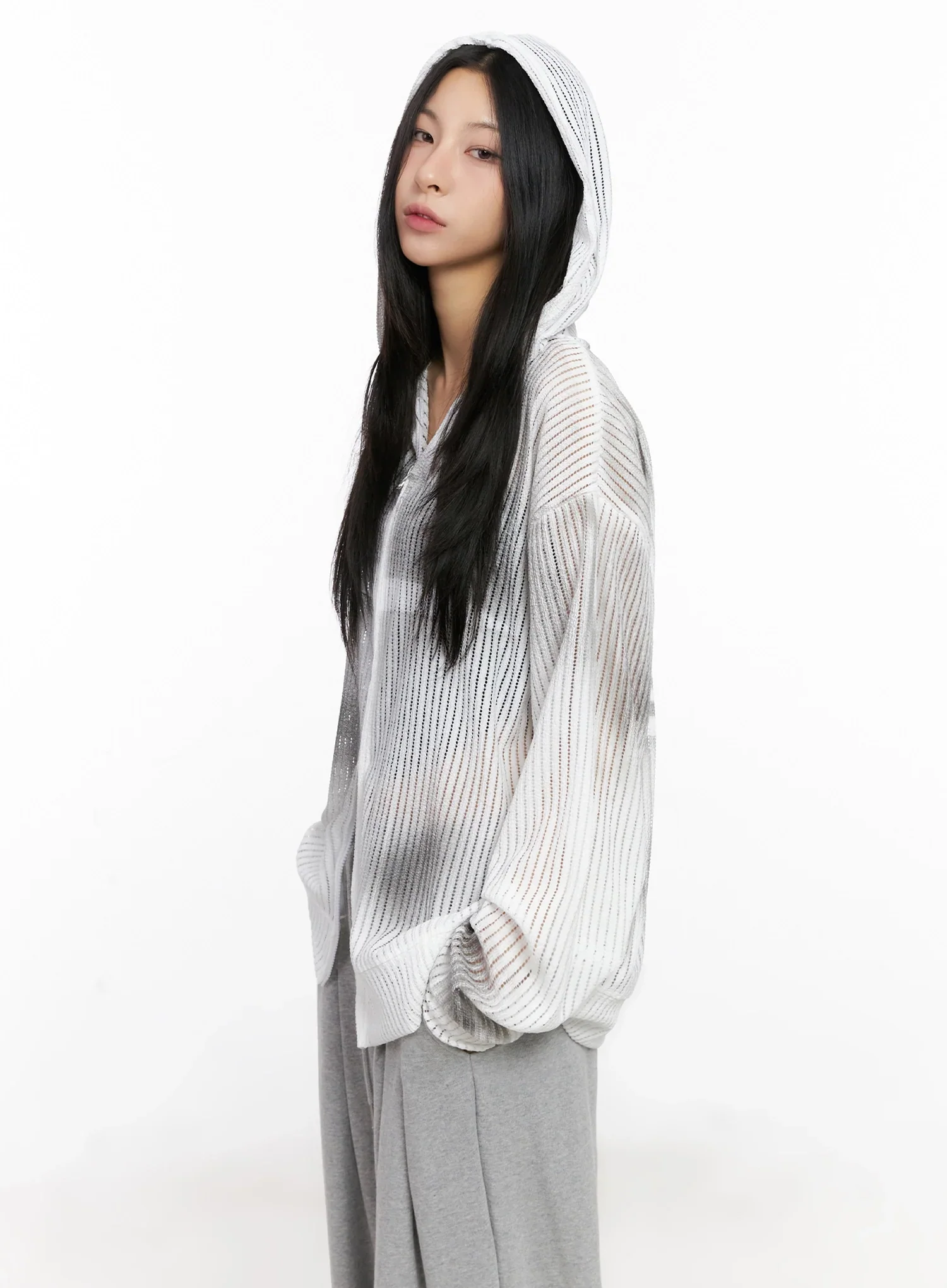 Mesh Gradient Zip-Up Hoodie IG508 - Image 18