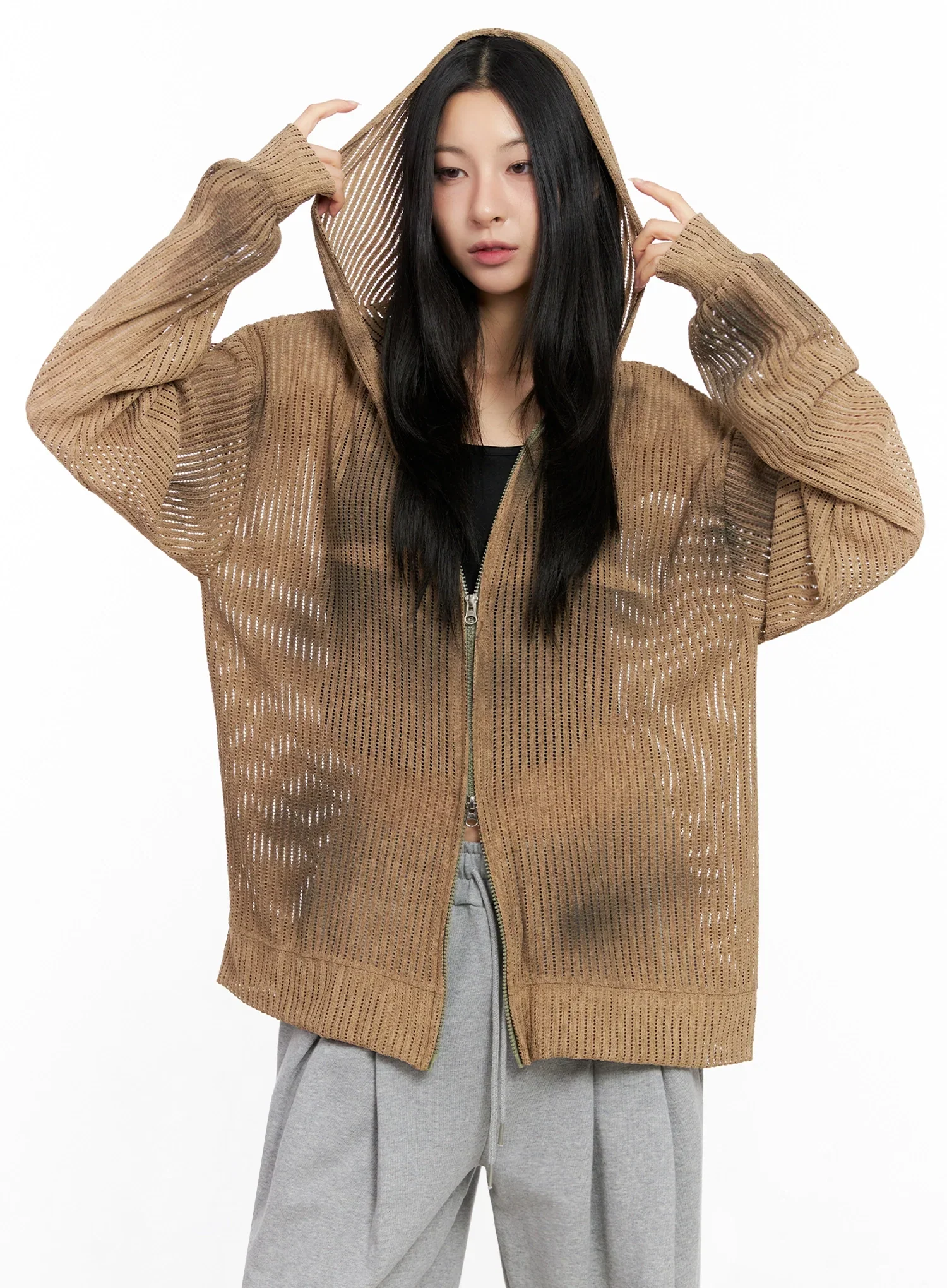 Mesh Gradient Zip-Up Hoodie IG508 - Image 6