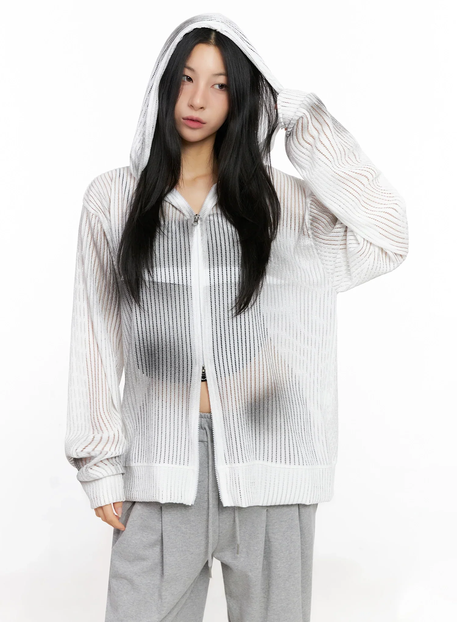 Mesh Gradient Zip-Up Hoodie IG508 - Image 7