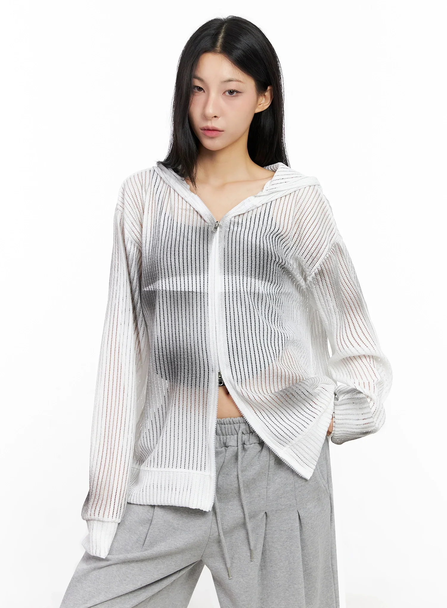Mesh Gradient Zip-Up Hoodie IG508 - Image 8