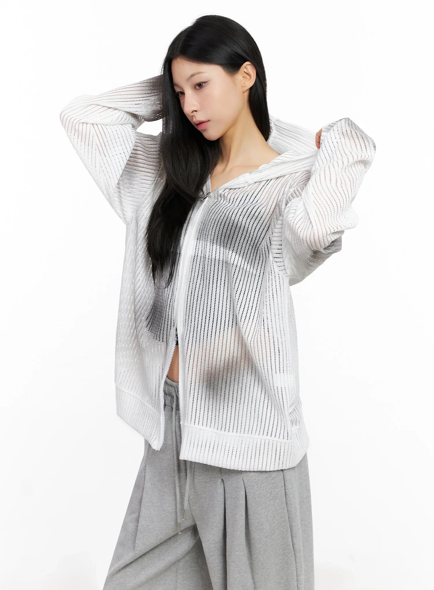 Mesh Gradient Zip-Up Hoodie IG508 - Image 9