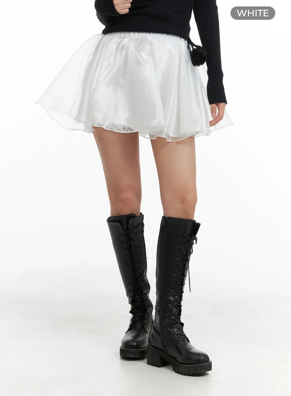 Mesh Layered Flare Banded Mini Skirt CM425 - Image 6