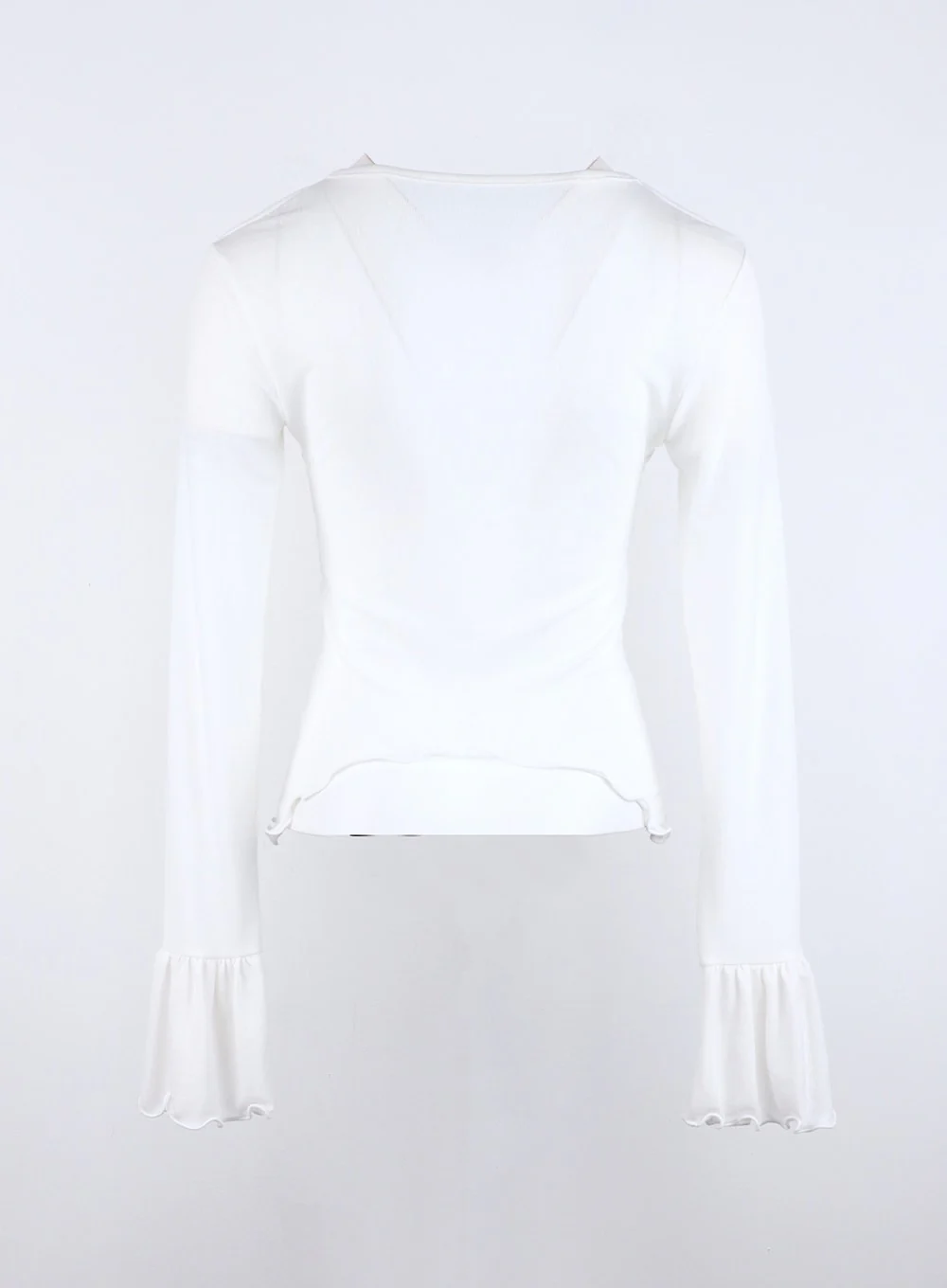 Mesh V-Neck Shirred Crop Top CO327 - Image 12