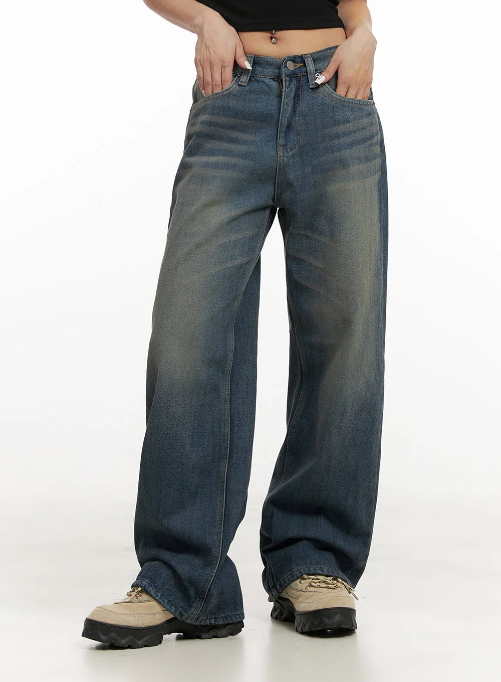 Michelle Washed Wide-Leg Jeans CJ508 - Image 9