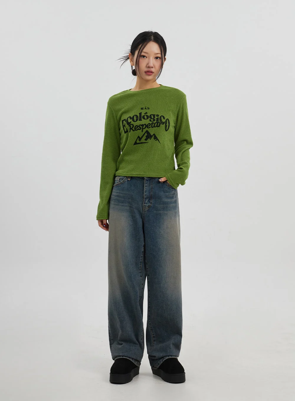 Mid-Rise Baggy Jeans Unisex CJ330 - Image 13