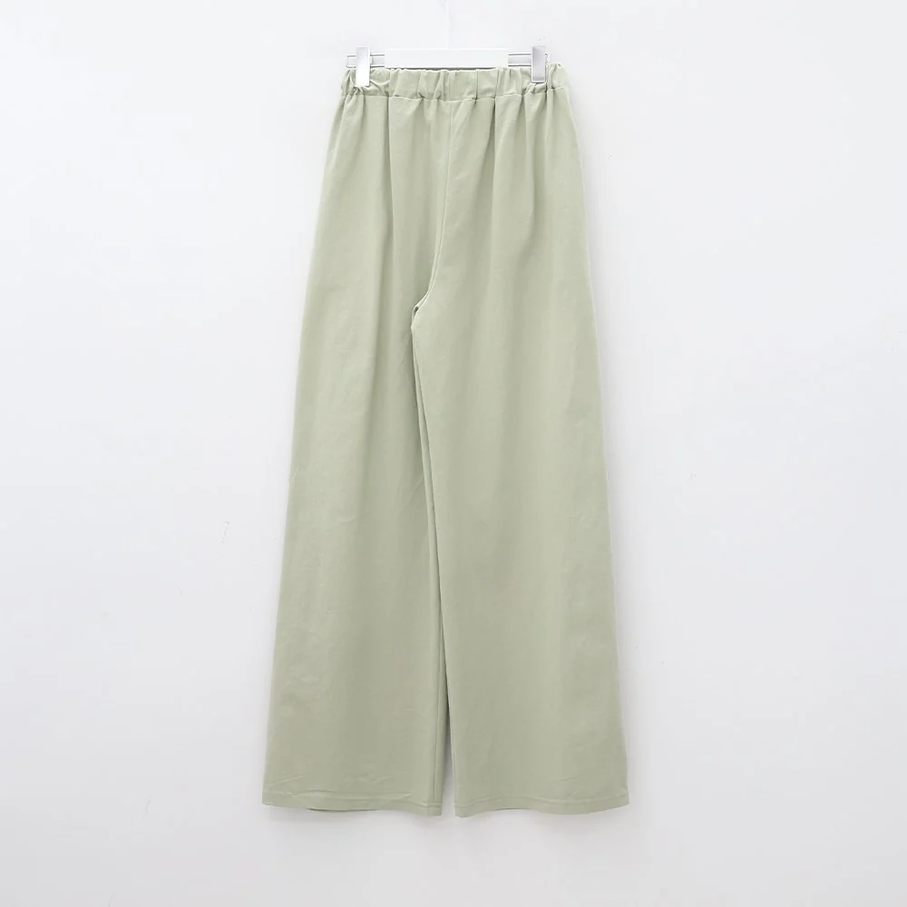 Mid-rise Wide Banded Cotton Pants CA08 - Image 24