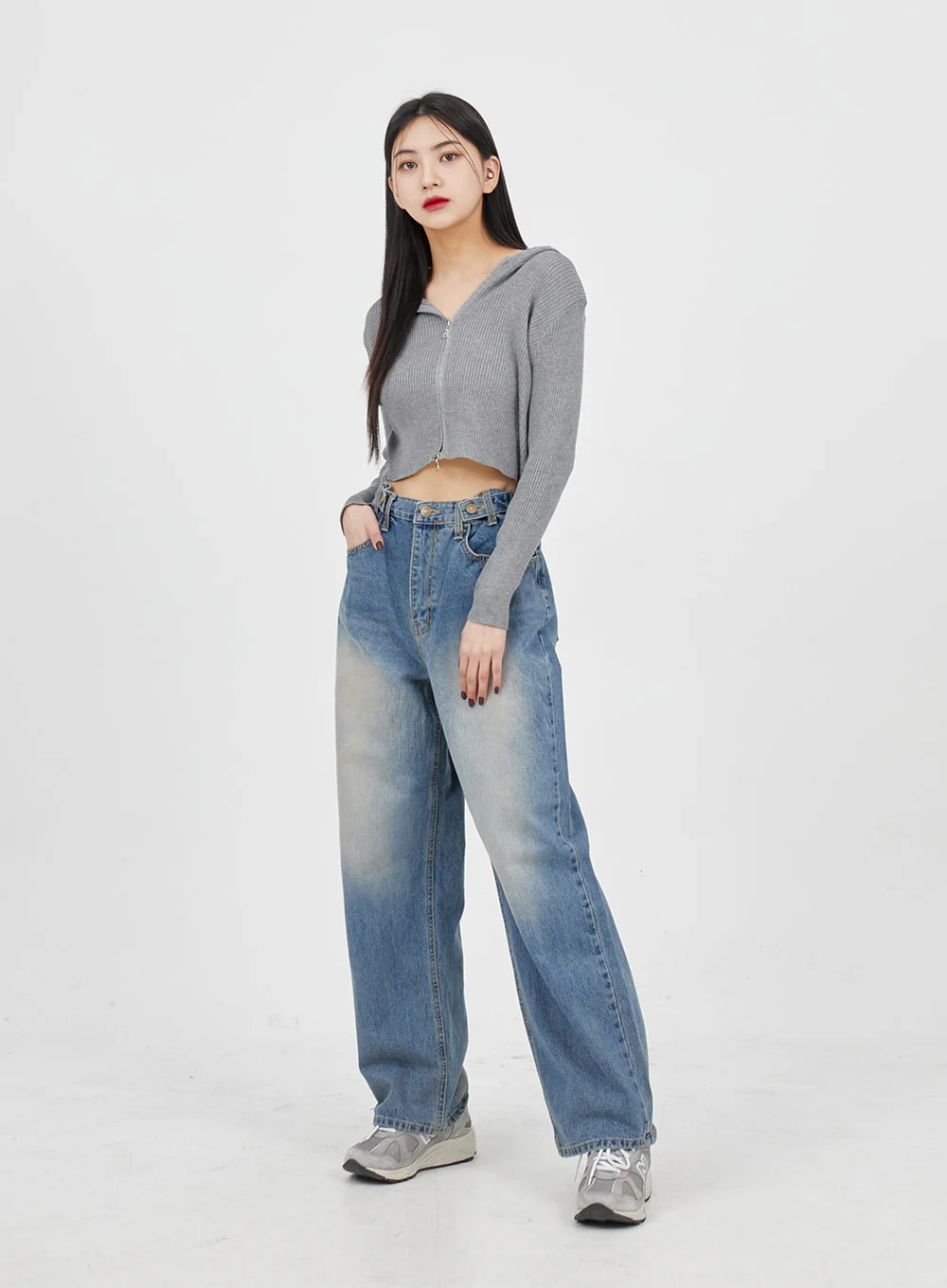 Mid-Wash Baggy Jeans BM321 - Image 4