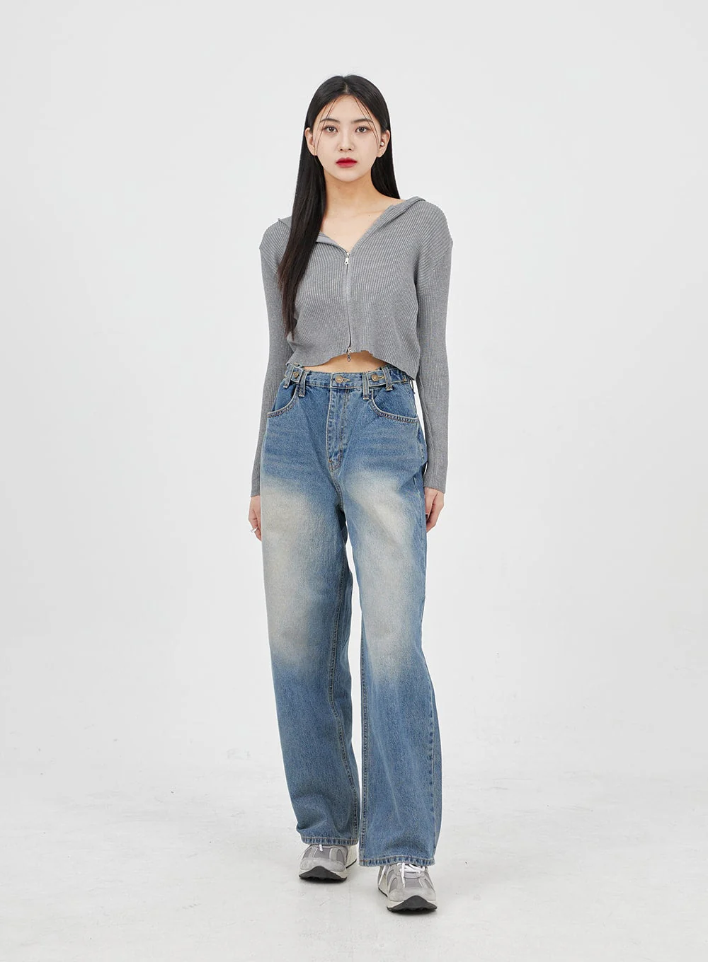 Mid-Wash Baggy Jeans BM321 - Image 7
