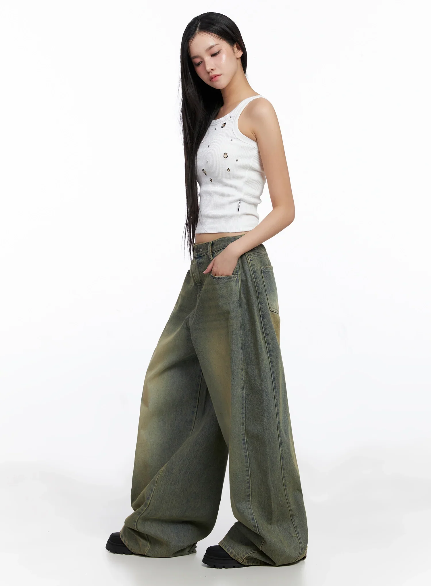 Milana Vintage Washed Baggy Jeans IS525 - Image 6