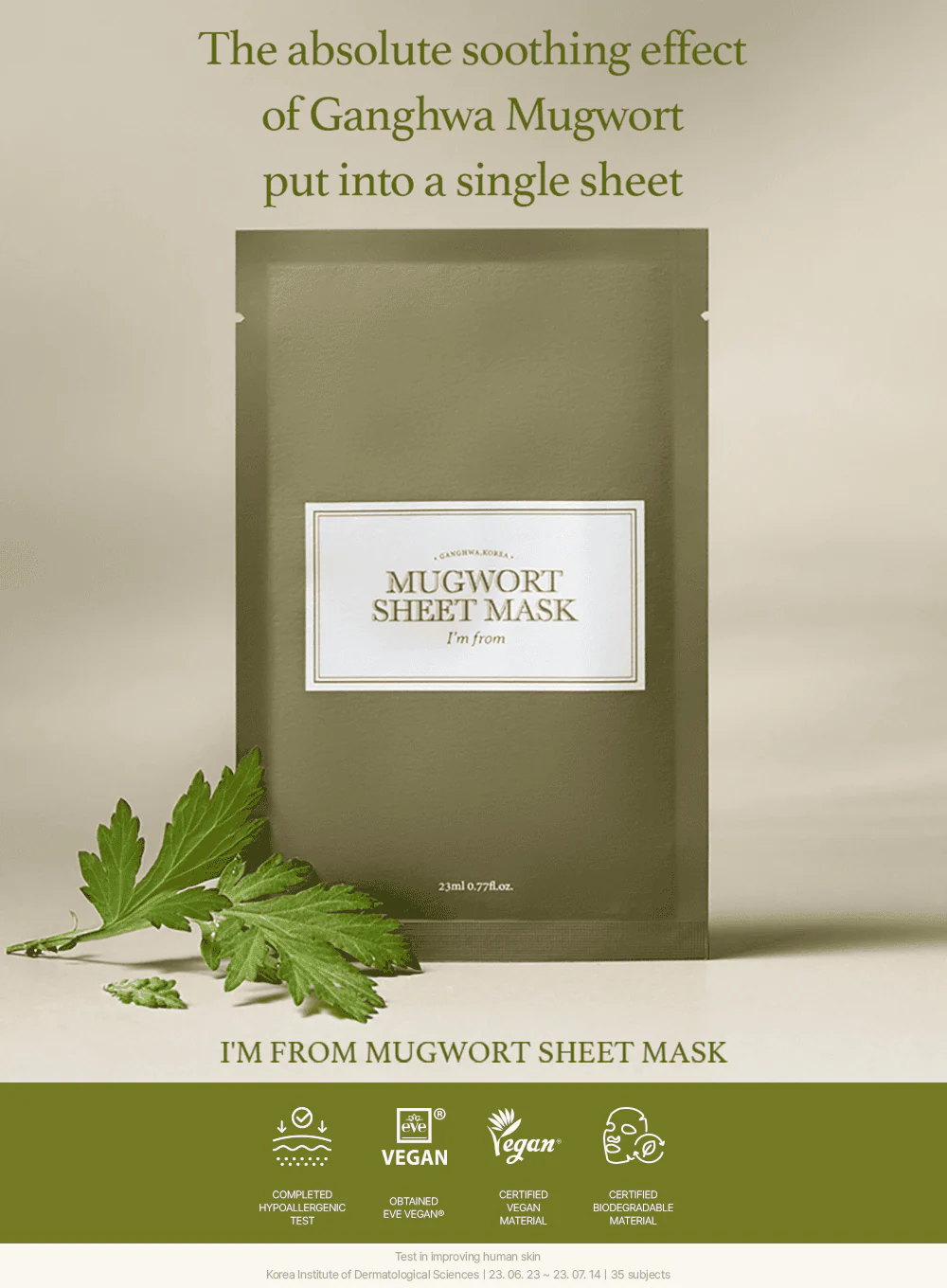 Mugwort Sheet Mask (23ml / 5ea) - Image 2