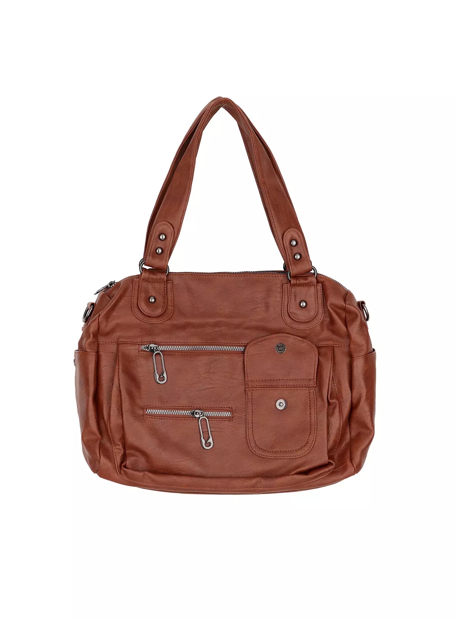 Multi-Pocket Faux Leather Bag IA523 - Image 8