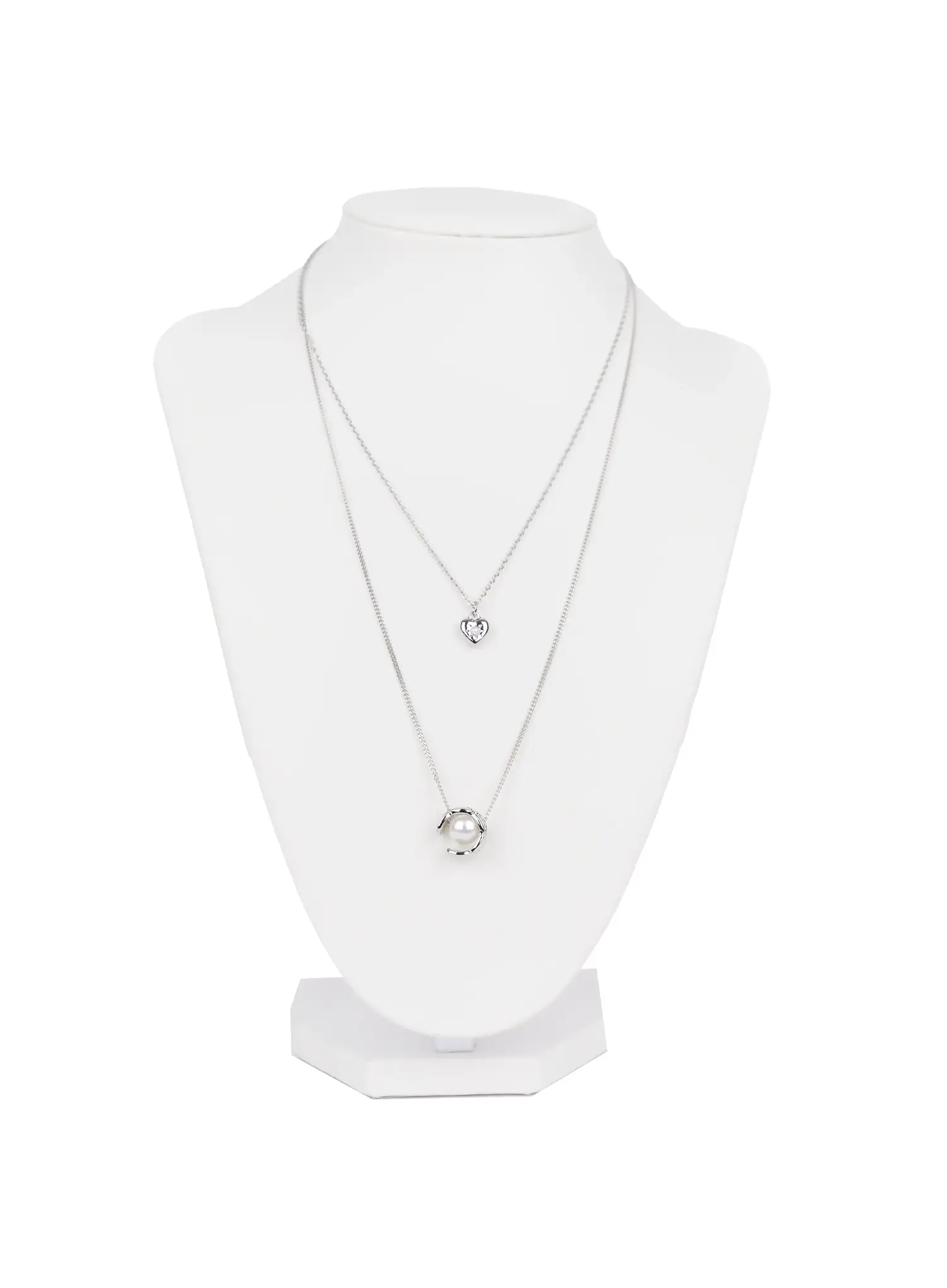 Multi-Strand Faux-Pearl Detail Layered Necklace IN510 - Image 9