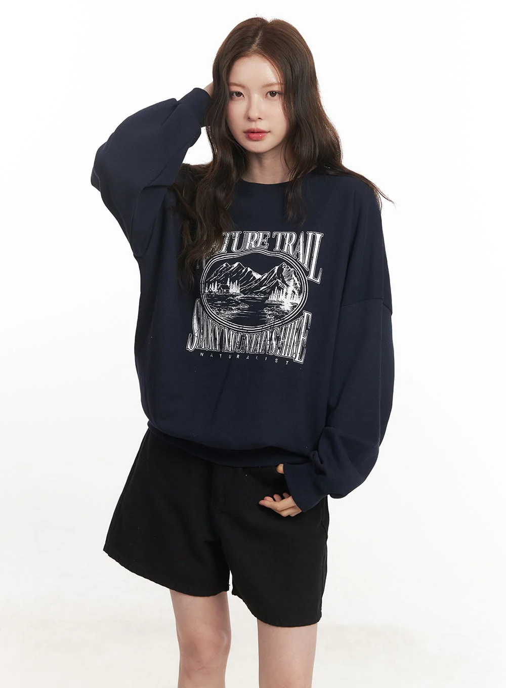 Nature Graphic Oversize Sweatshirt CA501 - Image 13