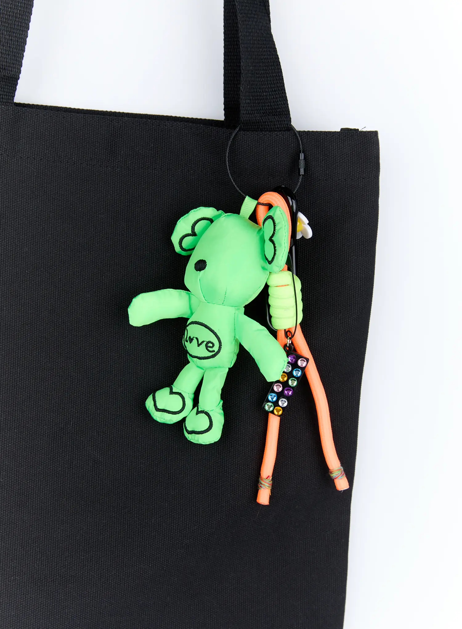 Neon Green Teddy Keychain IG512 - Image 2