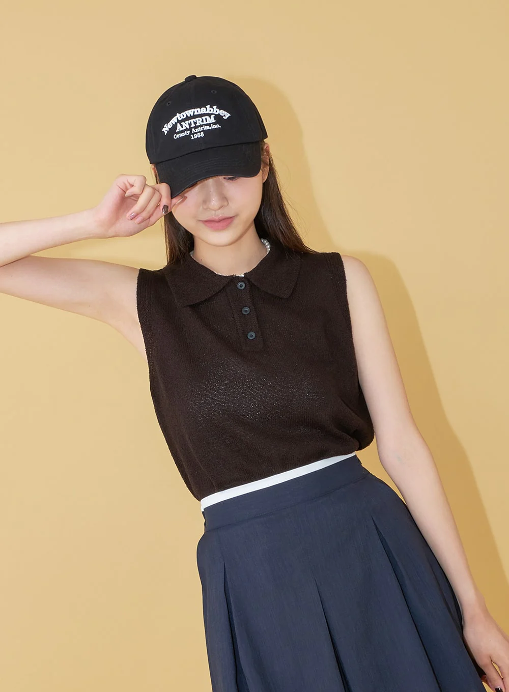 New Town Lettered Cotton Baseball Cap OU13 - Image 7