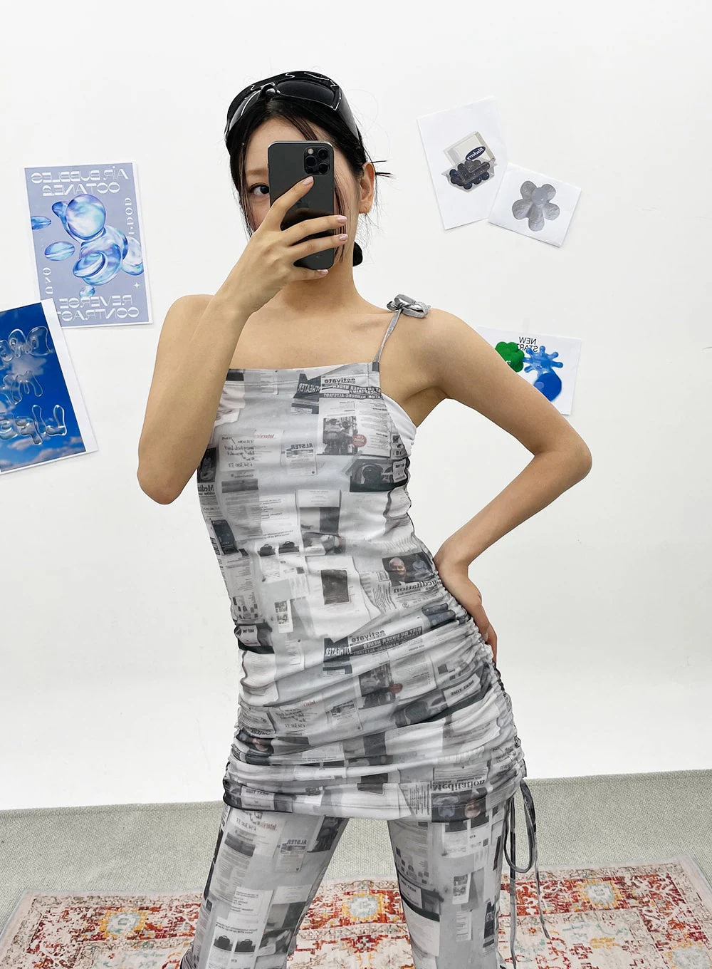 Newspaper Print Pants CY308 - Image 7