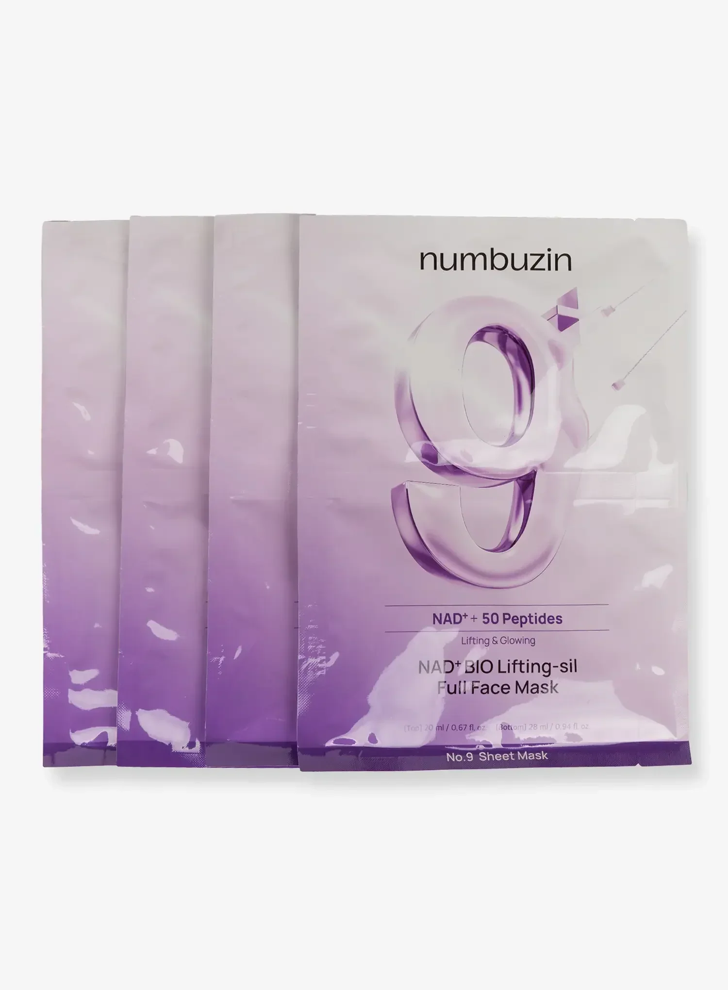 No. 9 NAD Bio Lifting-sil Full Face Pack Sheet (4ea+GWP) (20ml/28ml) - Image 3
