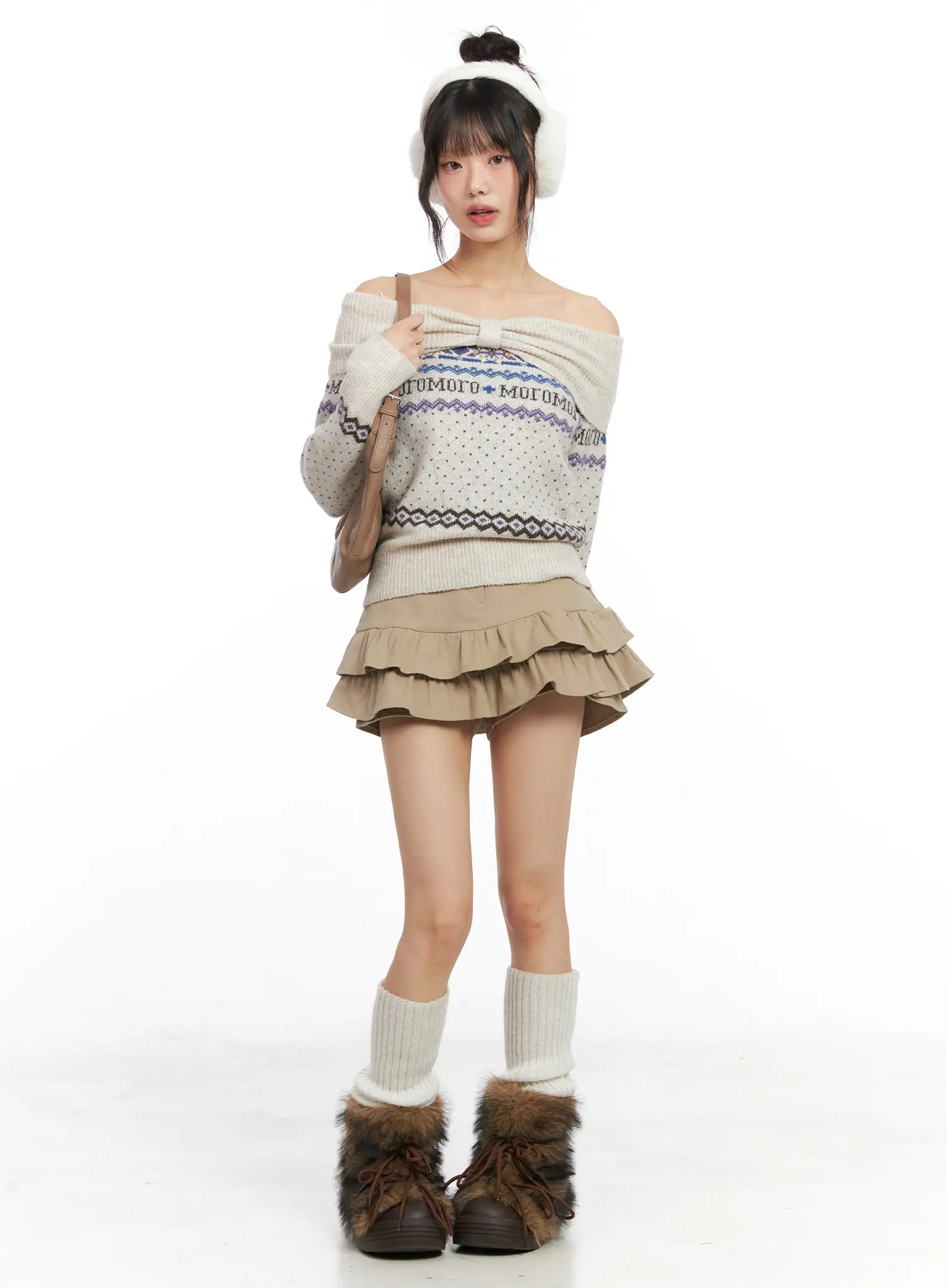 Nordic Off-Shoulder Knit Sweater CN520 - Image 7