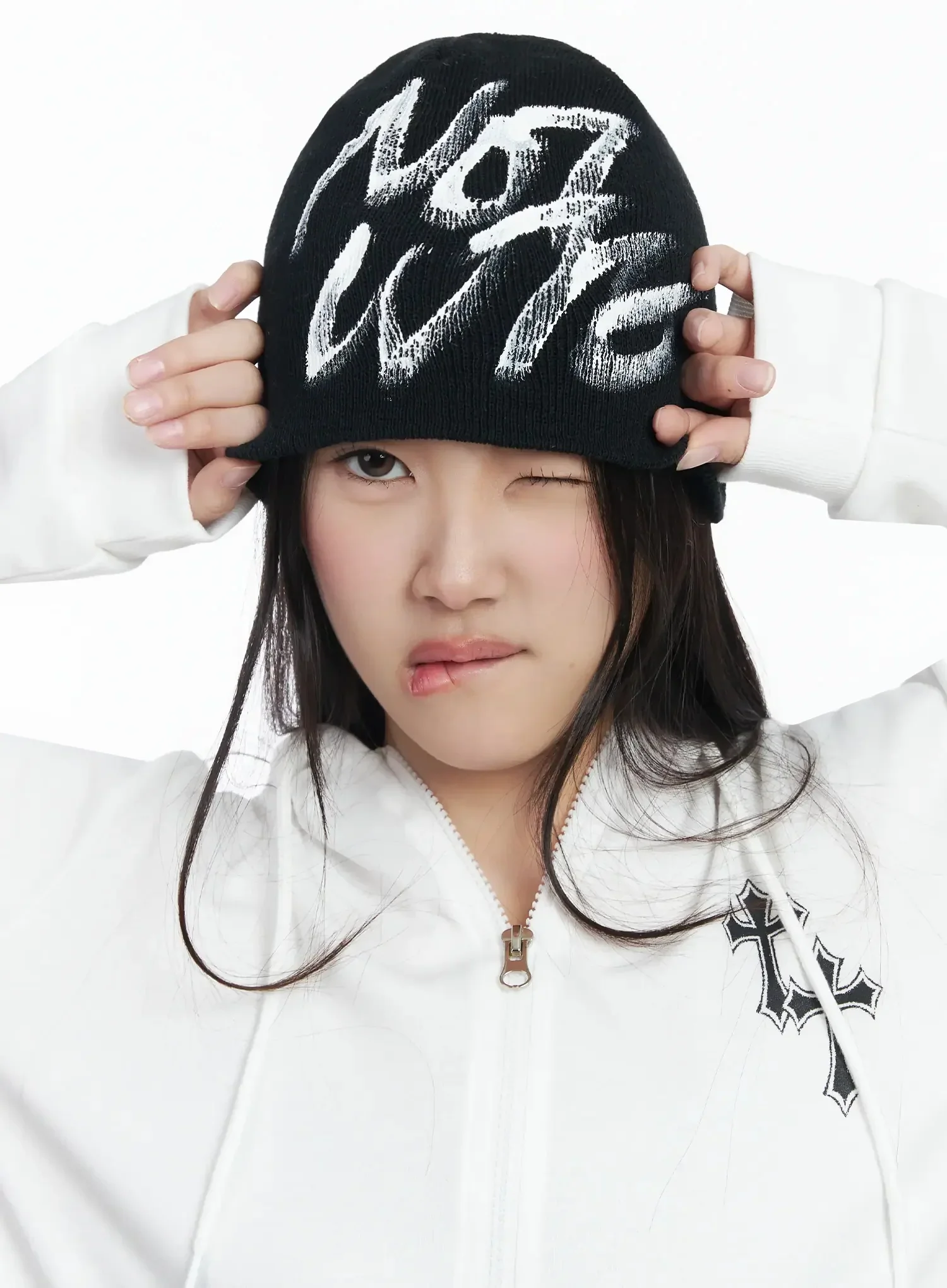 Not Cute Ribbed Beanie IM506