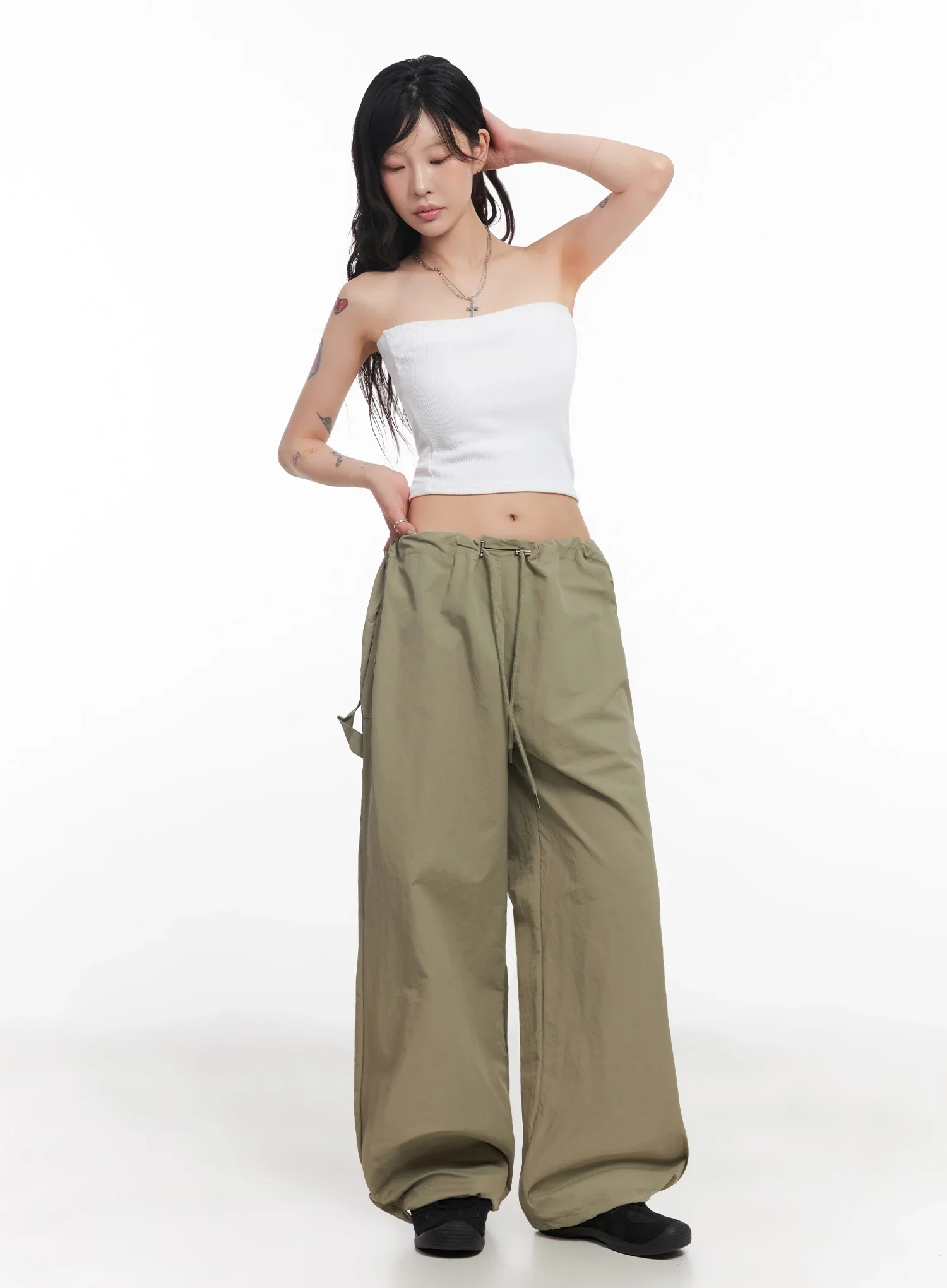 Nylon Cargo Relaxed-Fit Pants IC503 - Image 6