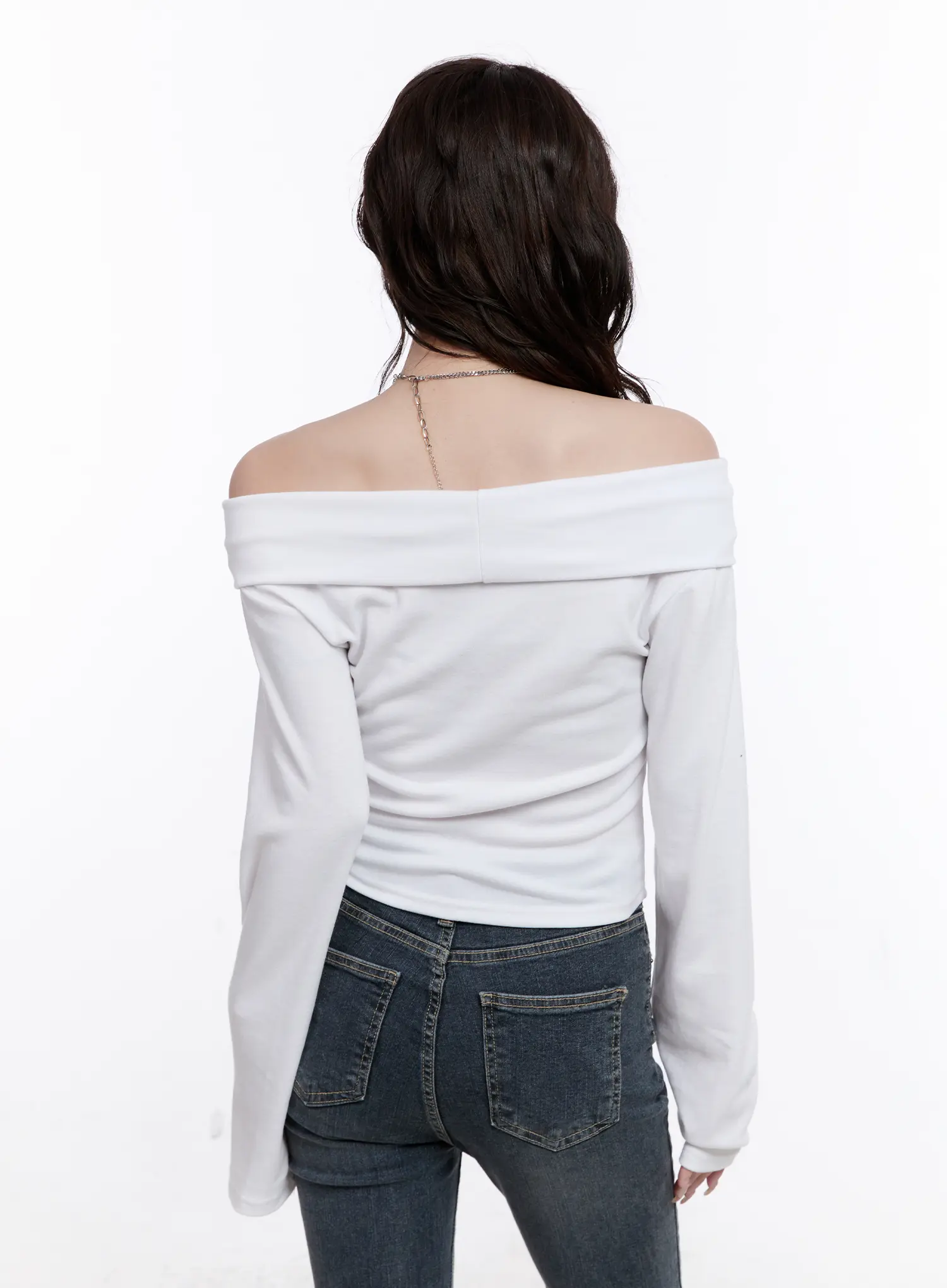 Off-Shoulder Bow Tie Long Sleeve Top CS530 - Image 7