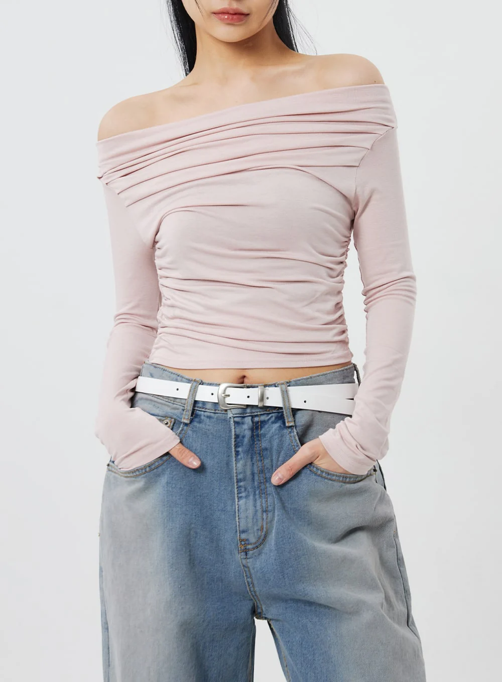 Off-Shoulder Cropped Top CF322 - Image 2