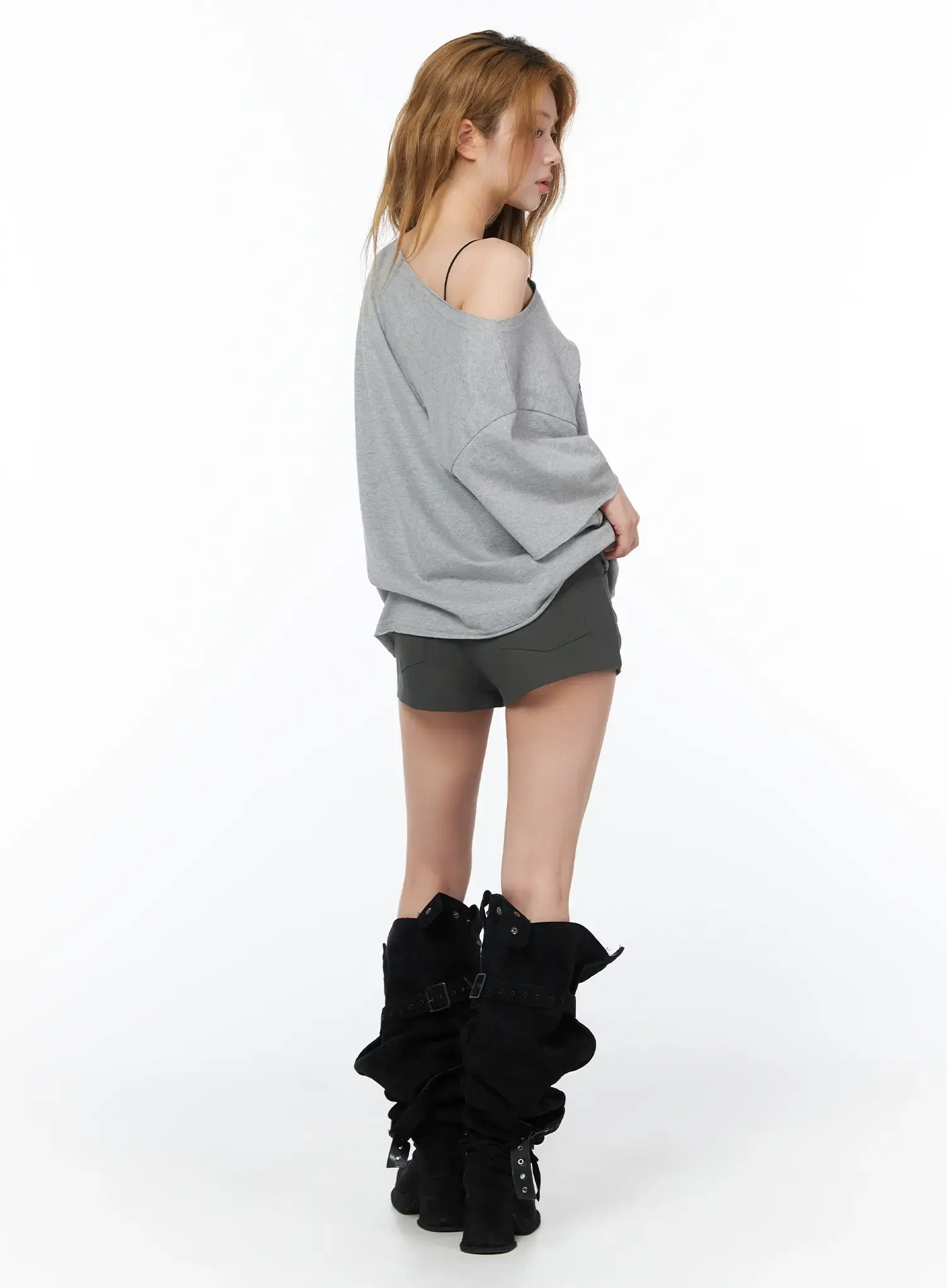 Off-Shoulder Flag Graphic Top CY508 - Image 5