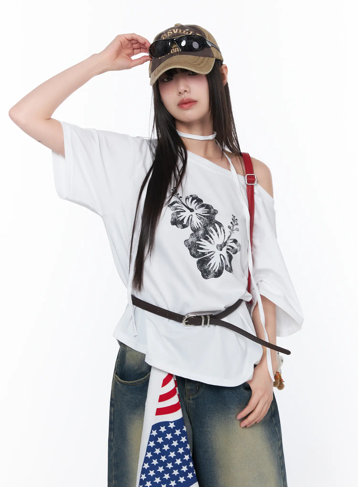 Off-Shoulder Floral Print Tee CA530 - Image 10