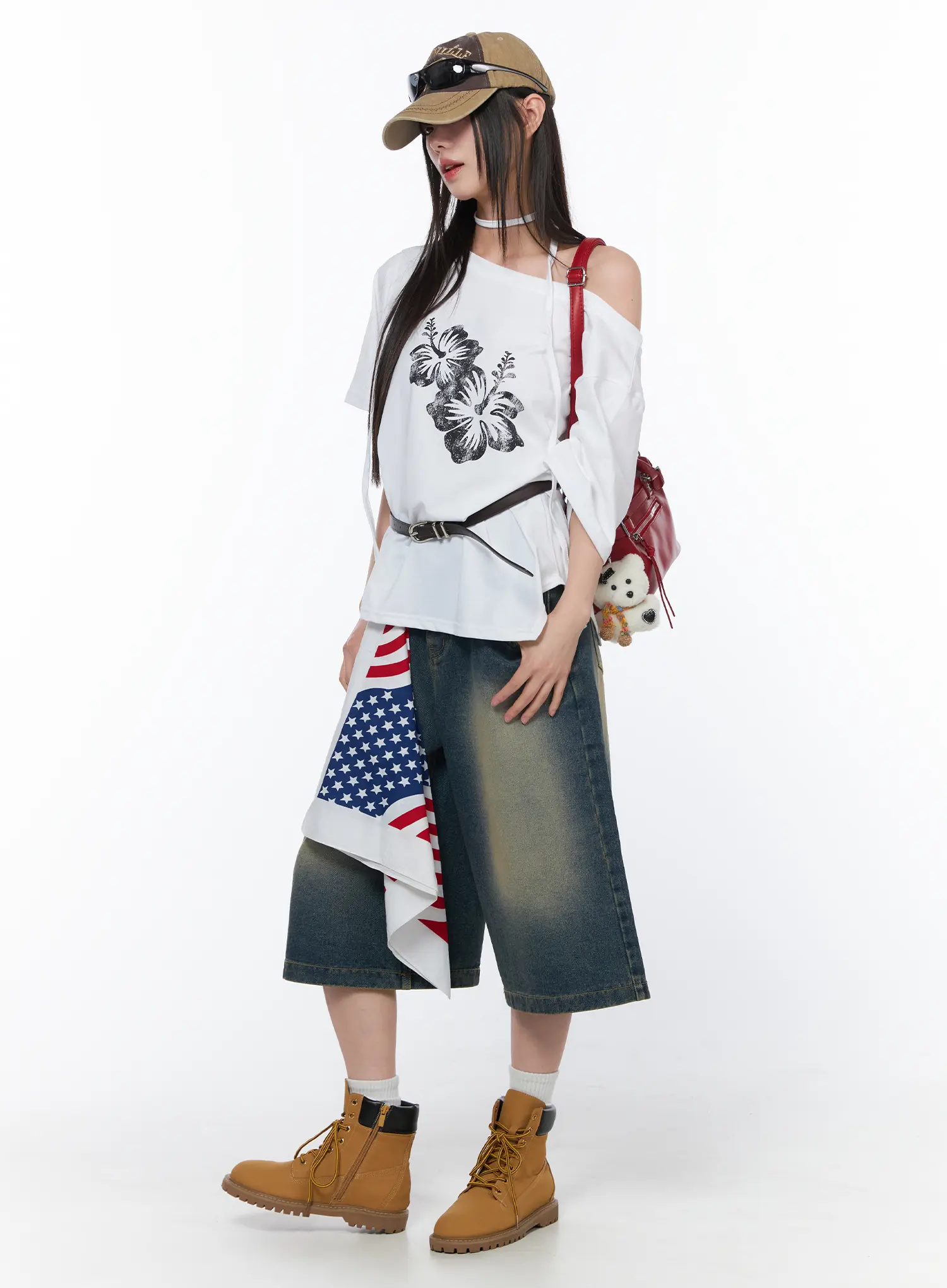 Off-Shoulder Floral Print Tee CA530 - Image 7