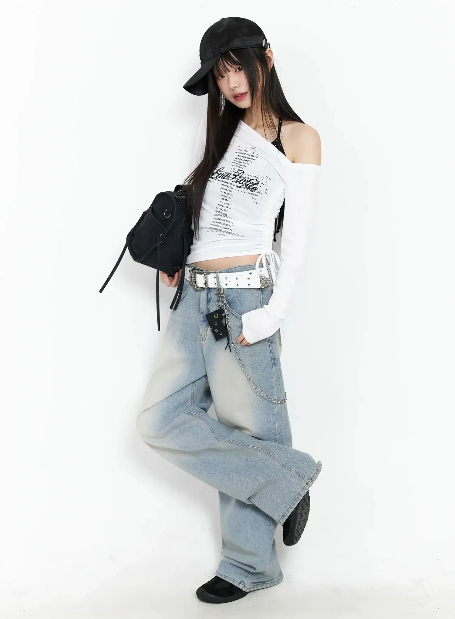 Off-Shoulder Graphic Crop Top IM523 - Image 14