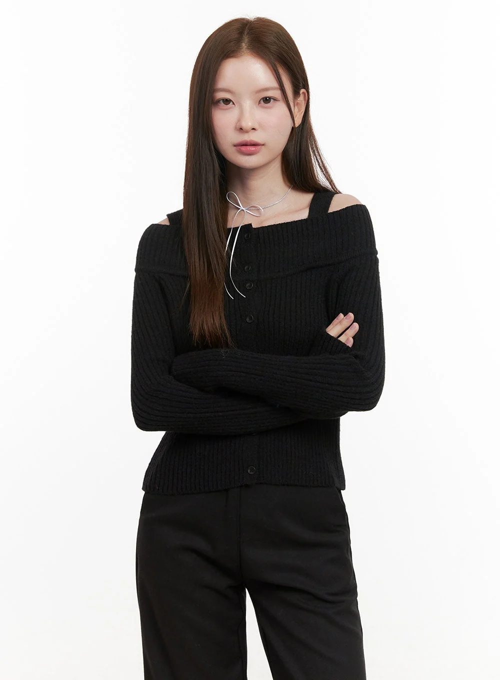 Off Shoulder Knit Sweater OD418 - Image 10
