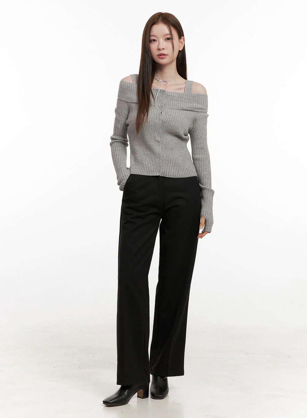 Off Shoulder Knit Sweater OD418 - Image 2