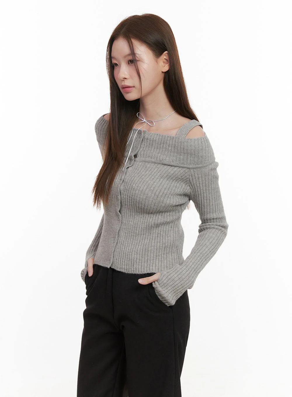 Off Shoulder Knit Sweater OD418 - Image 6