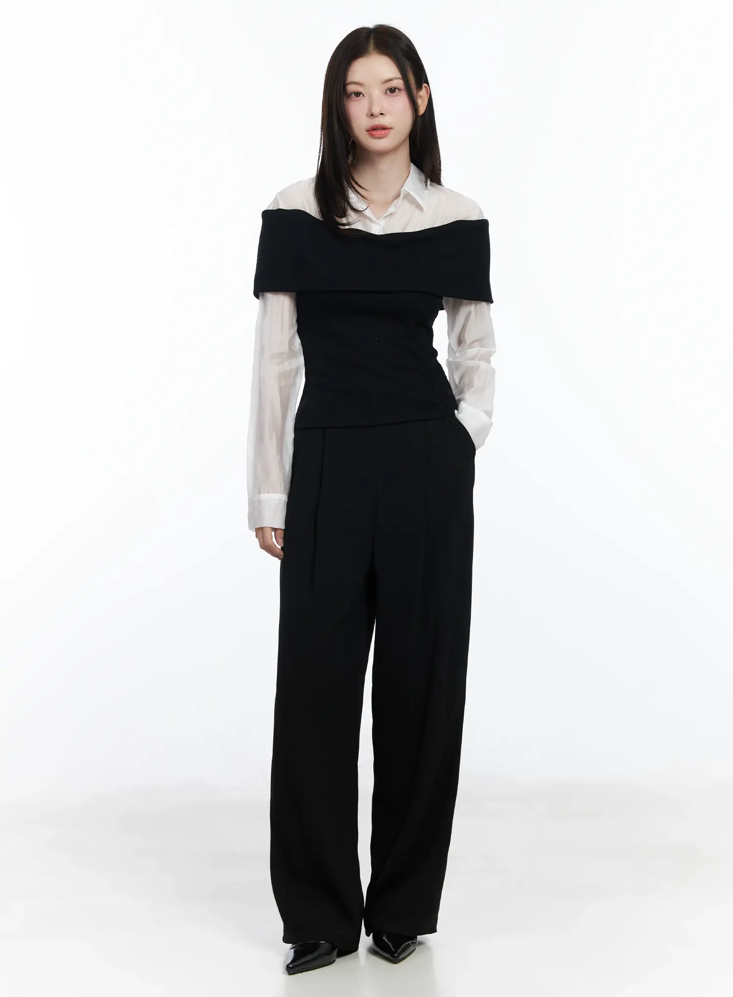 Off-Shoulder Knit Top IF520 - Image 3