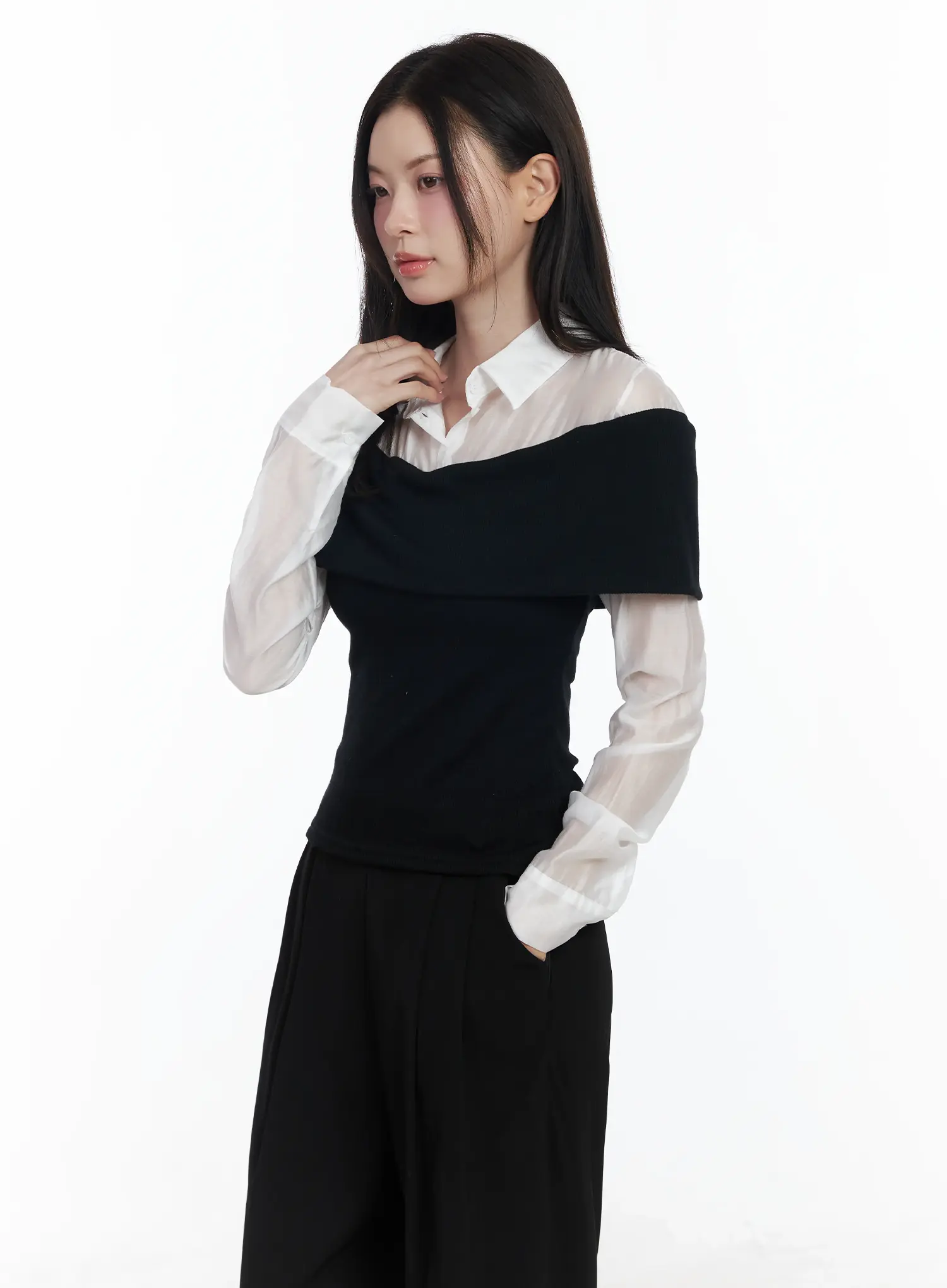 Off-Shoulder Knit Top IF520 - Image 9