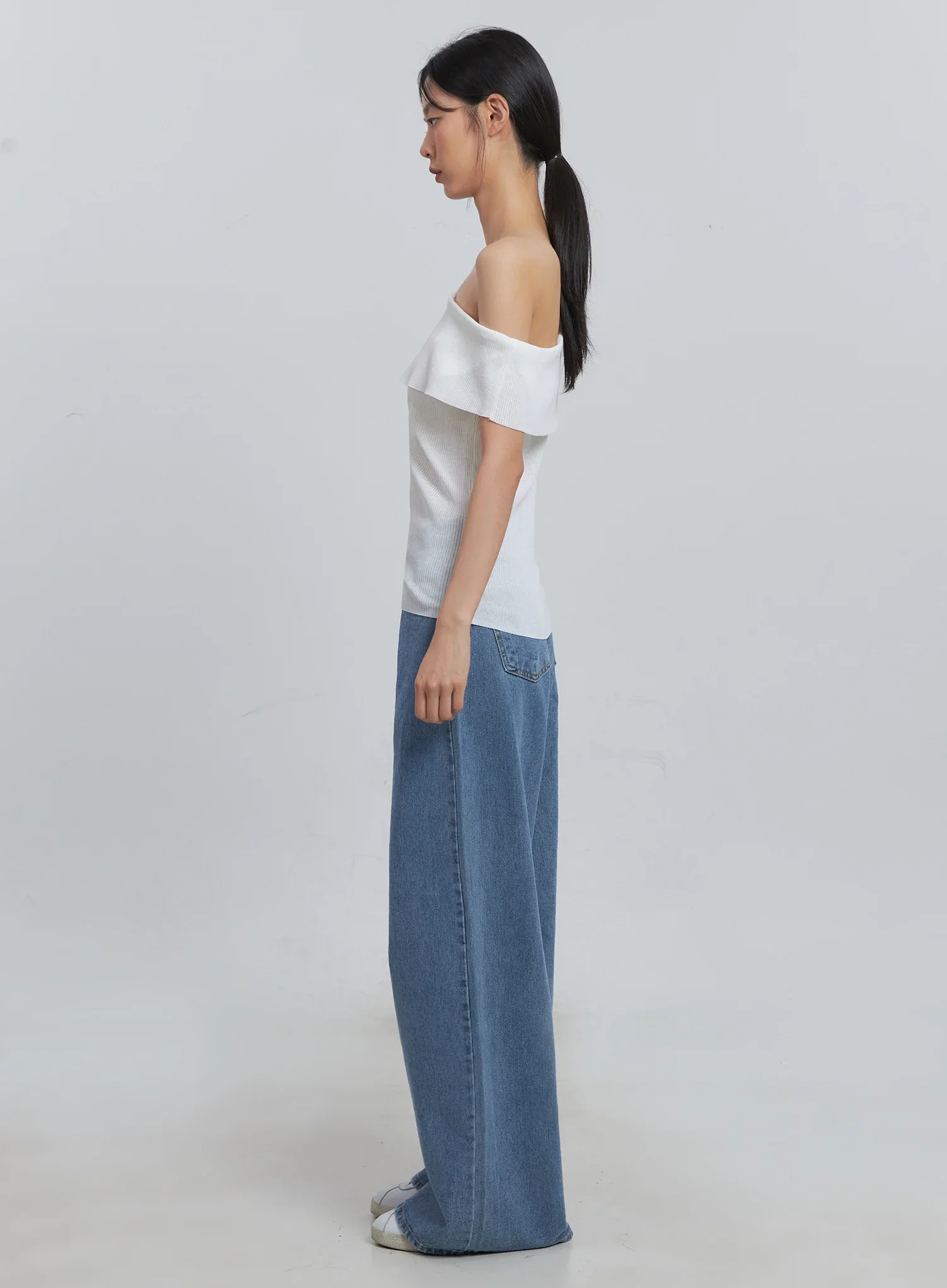 Off-Shoulder Linen Blouse IU512 - Image 24