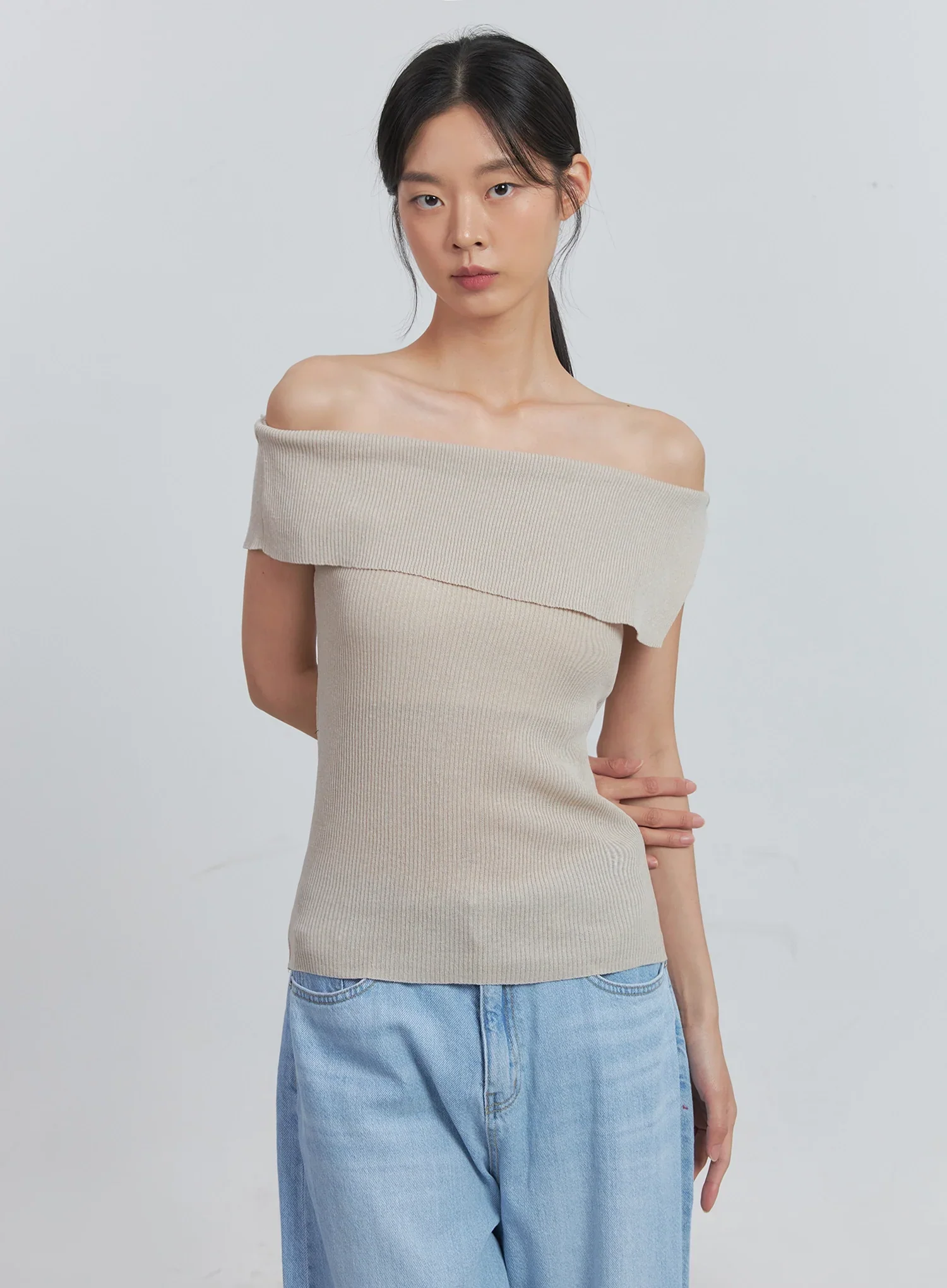Off-Shoulder Linen Blouse IU512 - Image 26