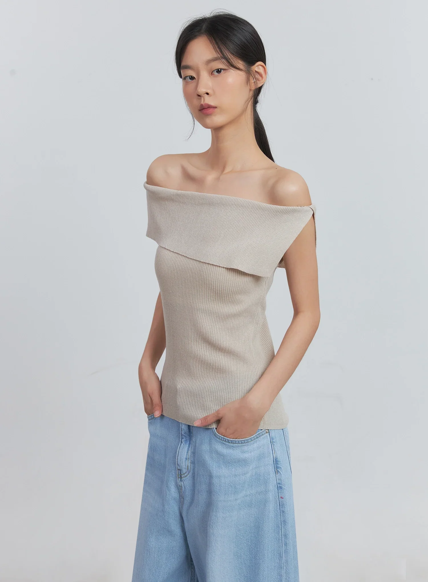 Off-Shoulder Linen Blouse IU512 - Image 27