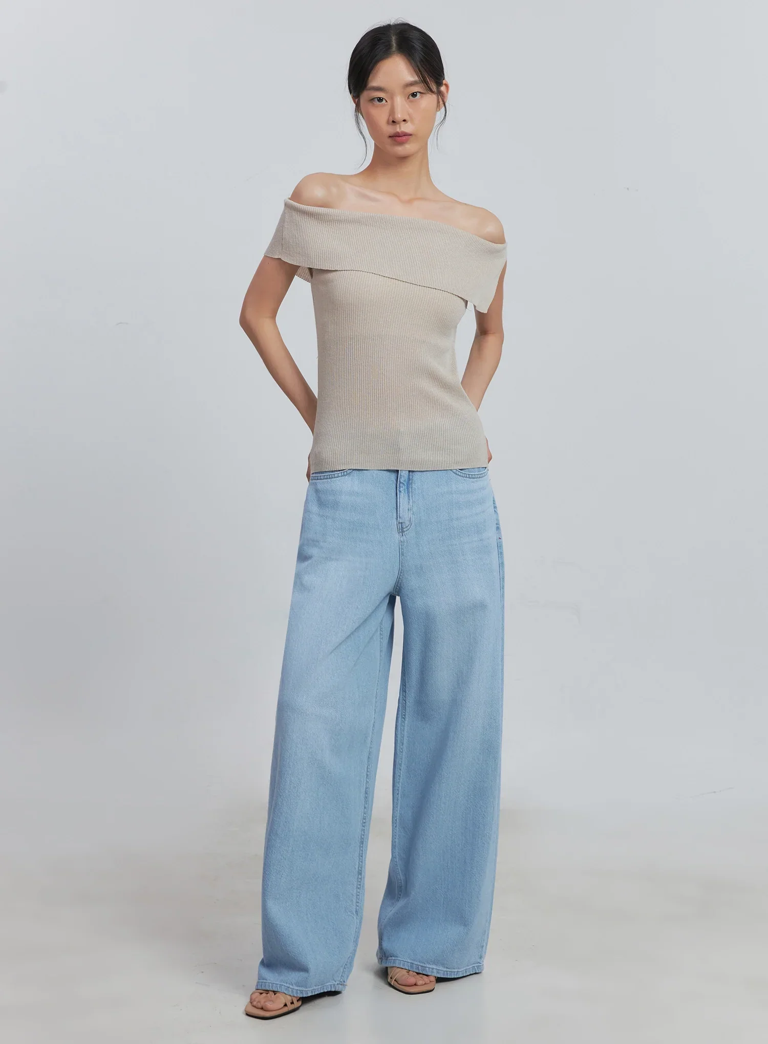 Off-Shoulder Linen Blouse IU512 - Image 29