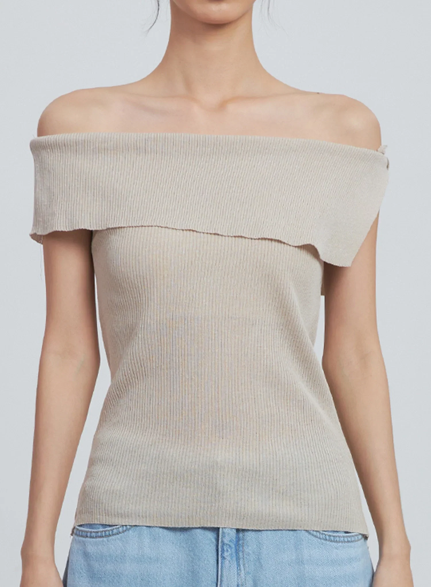 Off-Shoulder Linen Blouse IU512 - Image 31
