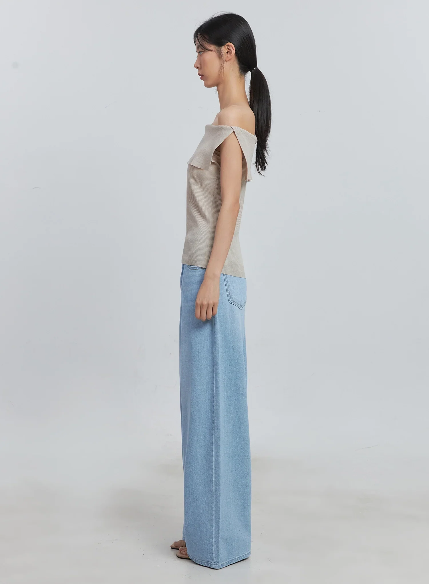 Off-Shoulder Linen Blouse IU512 - Image 34
