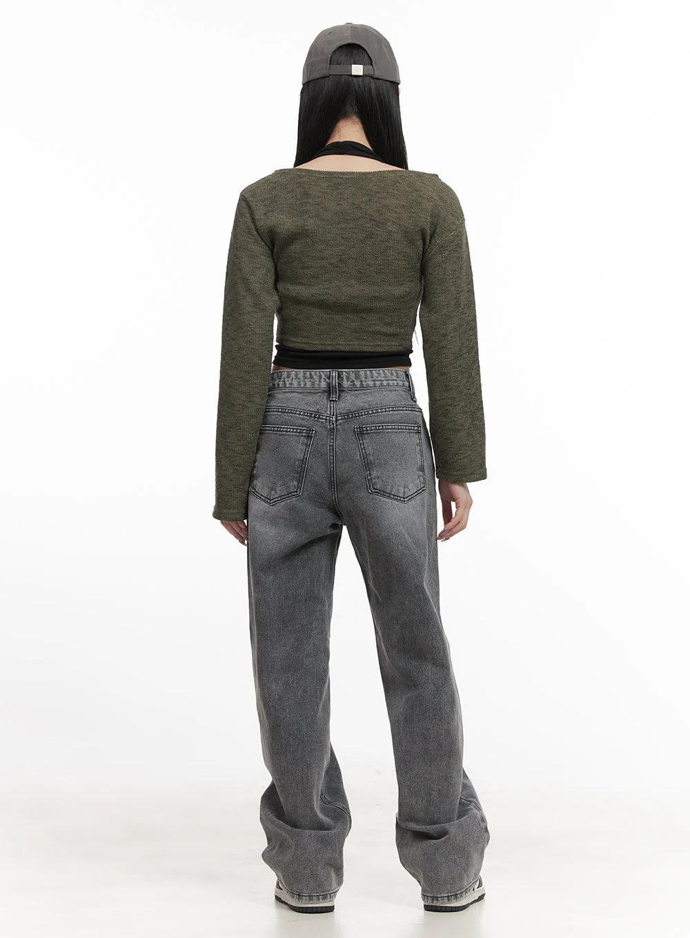 Off-Shoulder Long Sleeve Crop Top CJ517 - Image 4