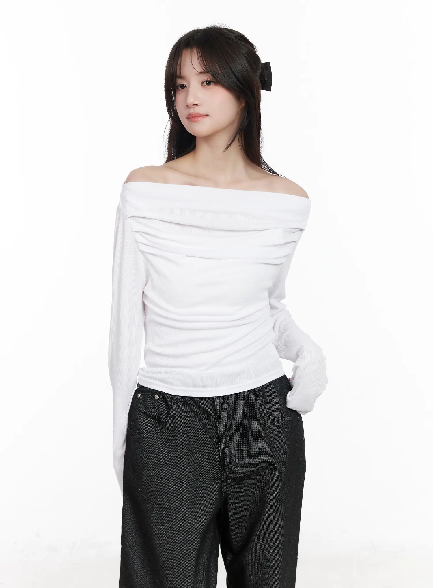 Off-Shoulder Long Sleeve Top CM531 - Image 9
