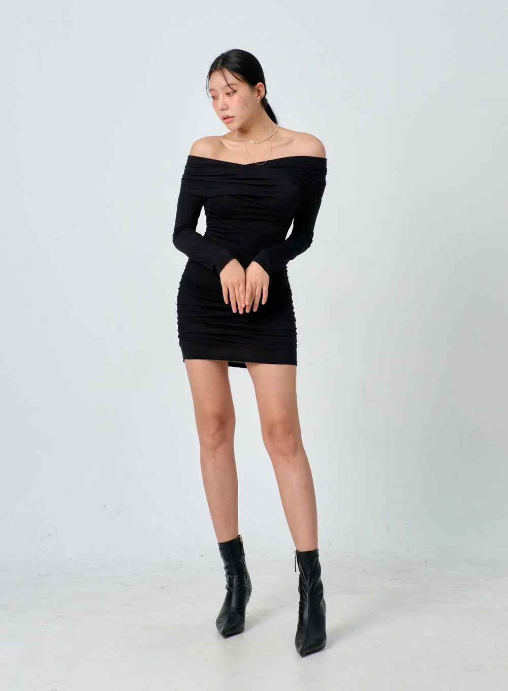 Off-Shoulder Mini Dress IJ331 - Image 3