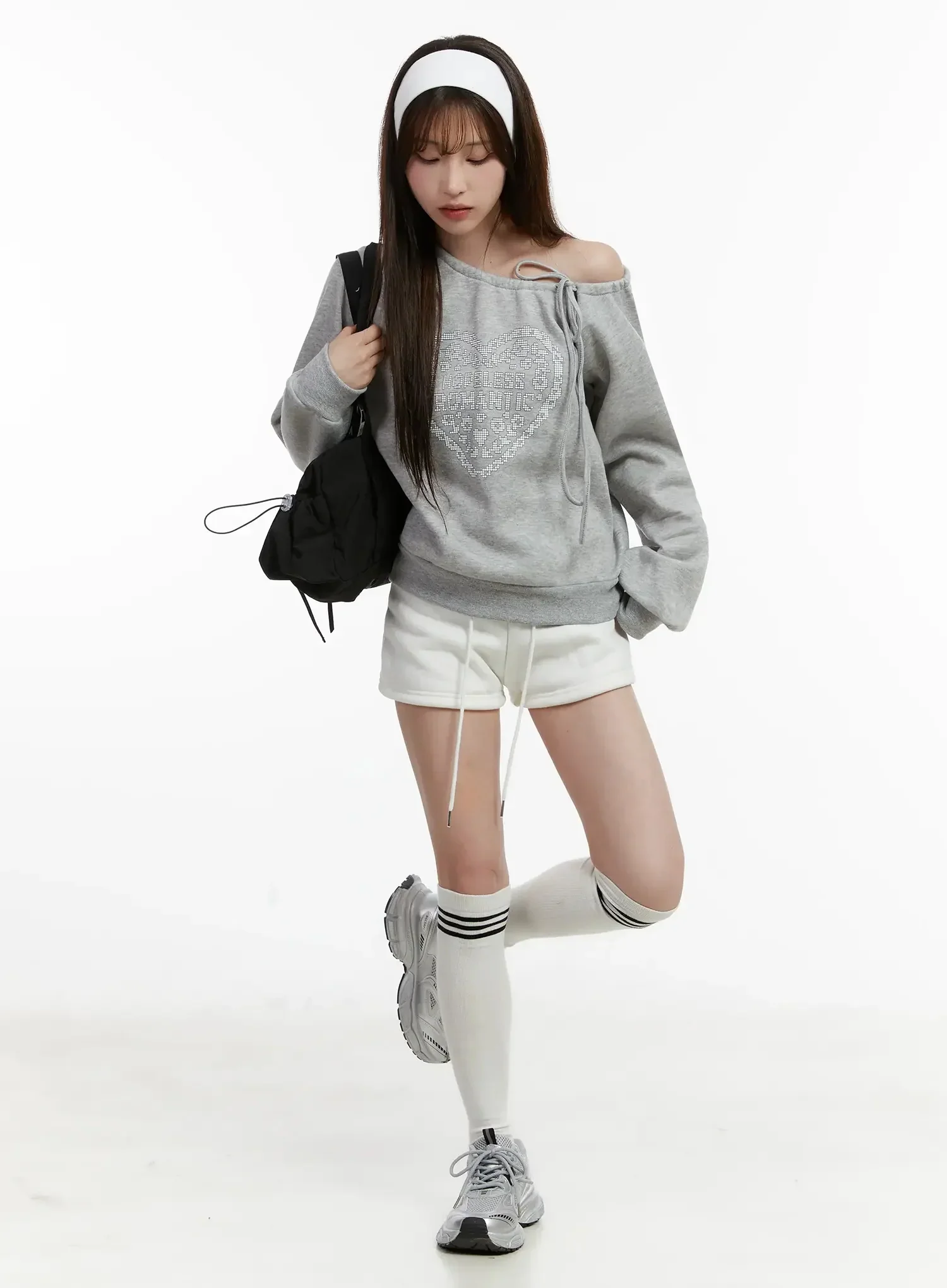 Off-Shoulder Ribbon Sweatshirt IJ521 - Image 12