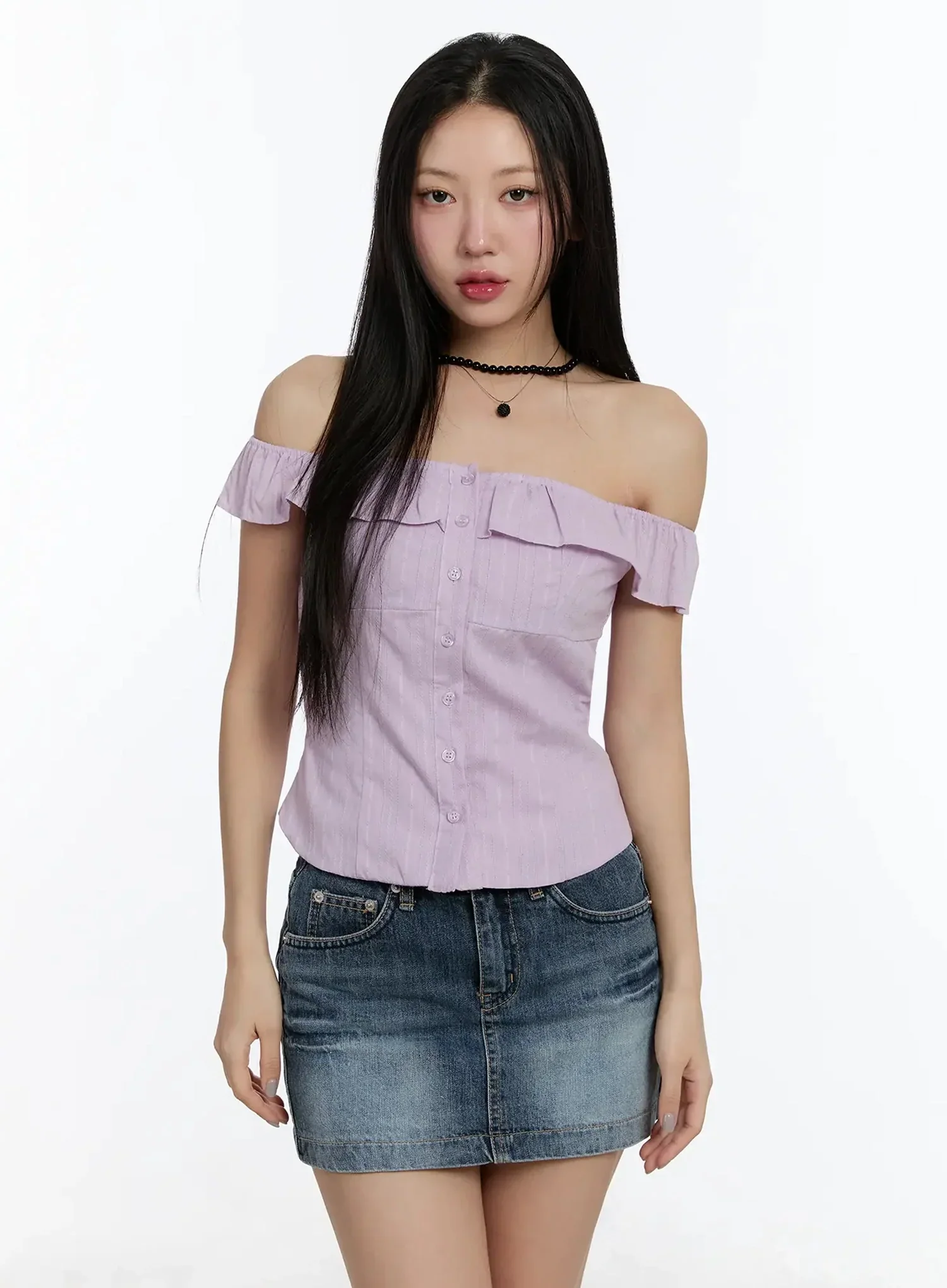 Off-Shoulder Ruffle Blouse IM509 - Image 13
