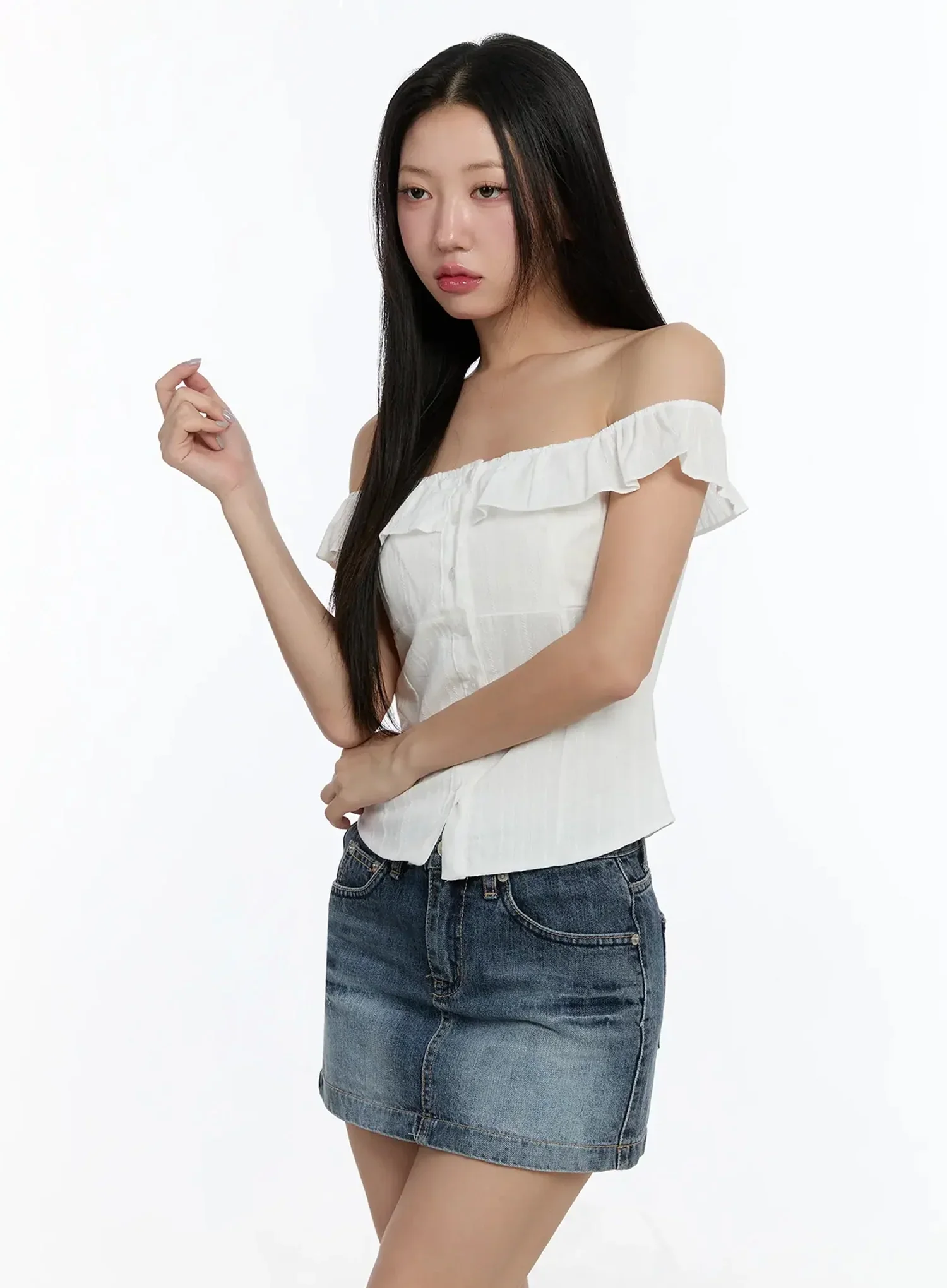 Off-Shoulder Ruffle Blouse IM509 - Image 7