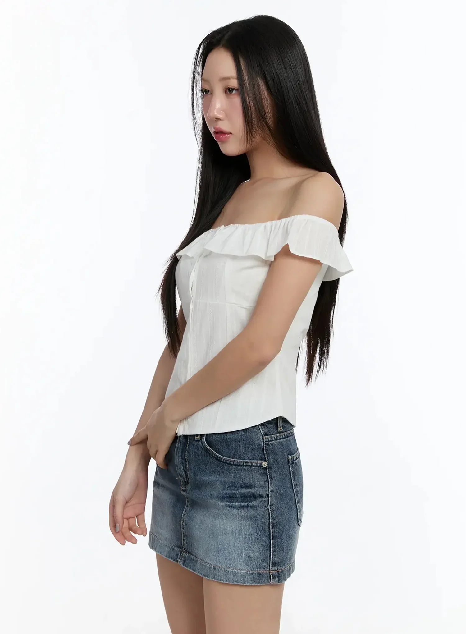 Off-Shoulder Ruffle Blouse IM509 - Image 8
